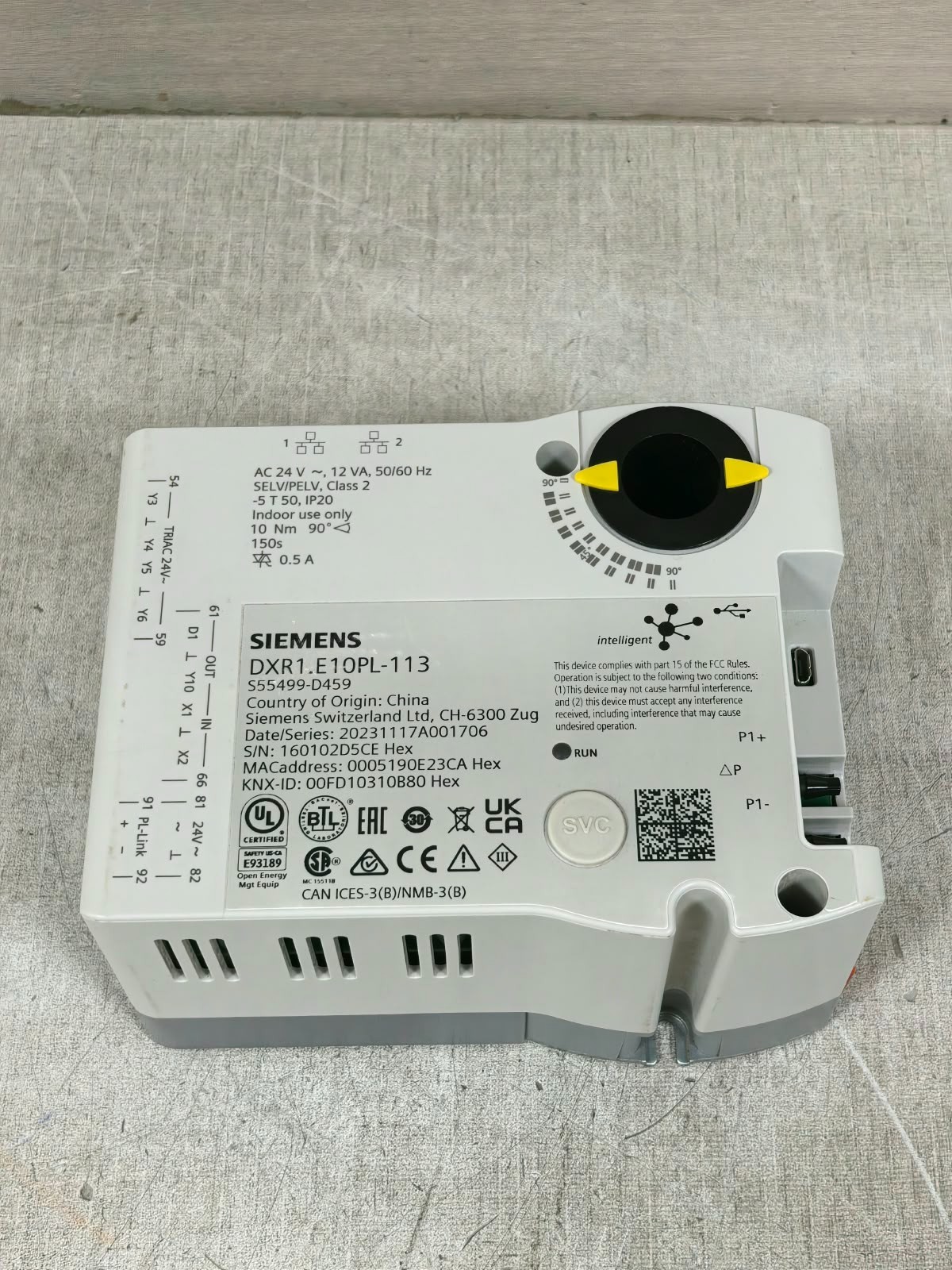 Siemens DXR1.E10PL-113 SIEMENS DXR1.E10PL-113 ROOM AS GLB ACTUATOR 9