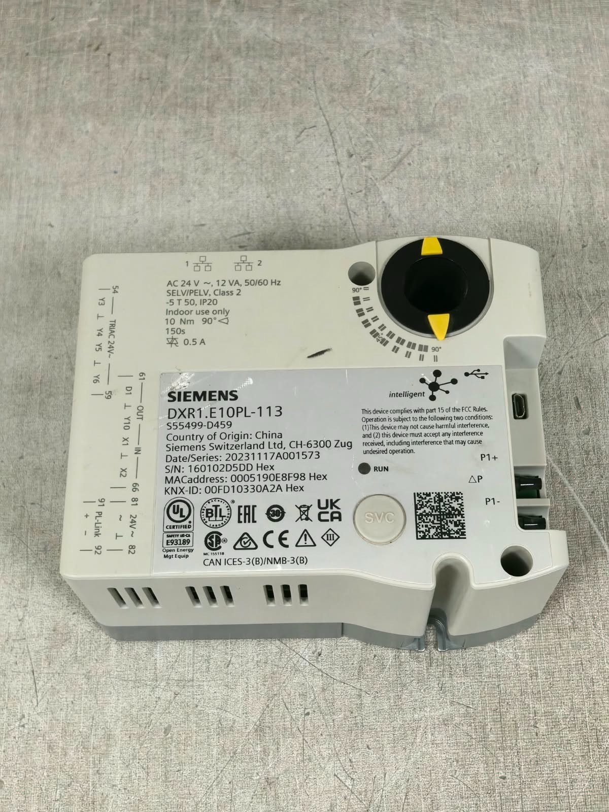 Siemens SIEMENS DXR1.E10PL-113 ROOM AS GLB ACTUATOR 9