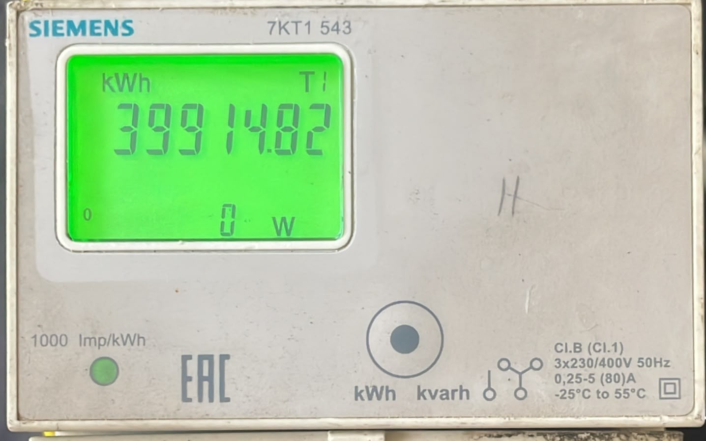 Siemens 7KT1 543 SIEMENS 7KT1 543 THREE-PHASE DIGITAL ENERGY METER 1