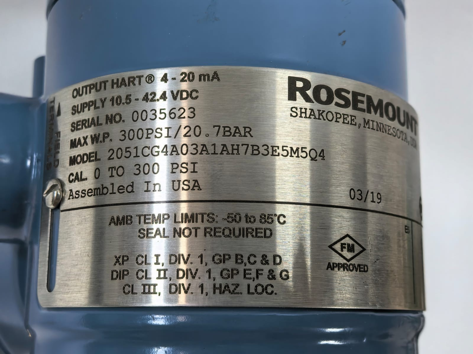 Rosemount 2051CG4A03A1AH7B3E5M5Q4 ROSEMOUNT 2051CG4A03A1AH7B3E5M5Q4 GAGE PRESSURE TRANSMITTER 8
