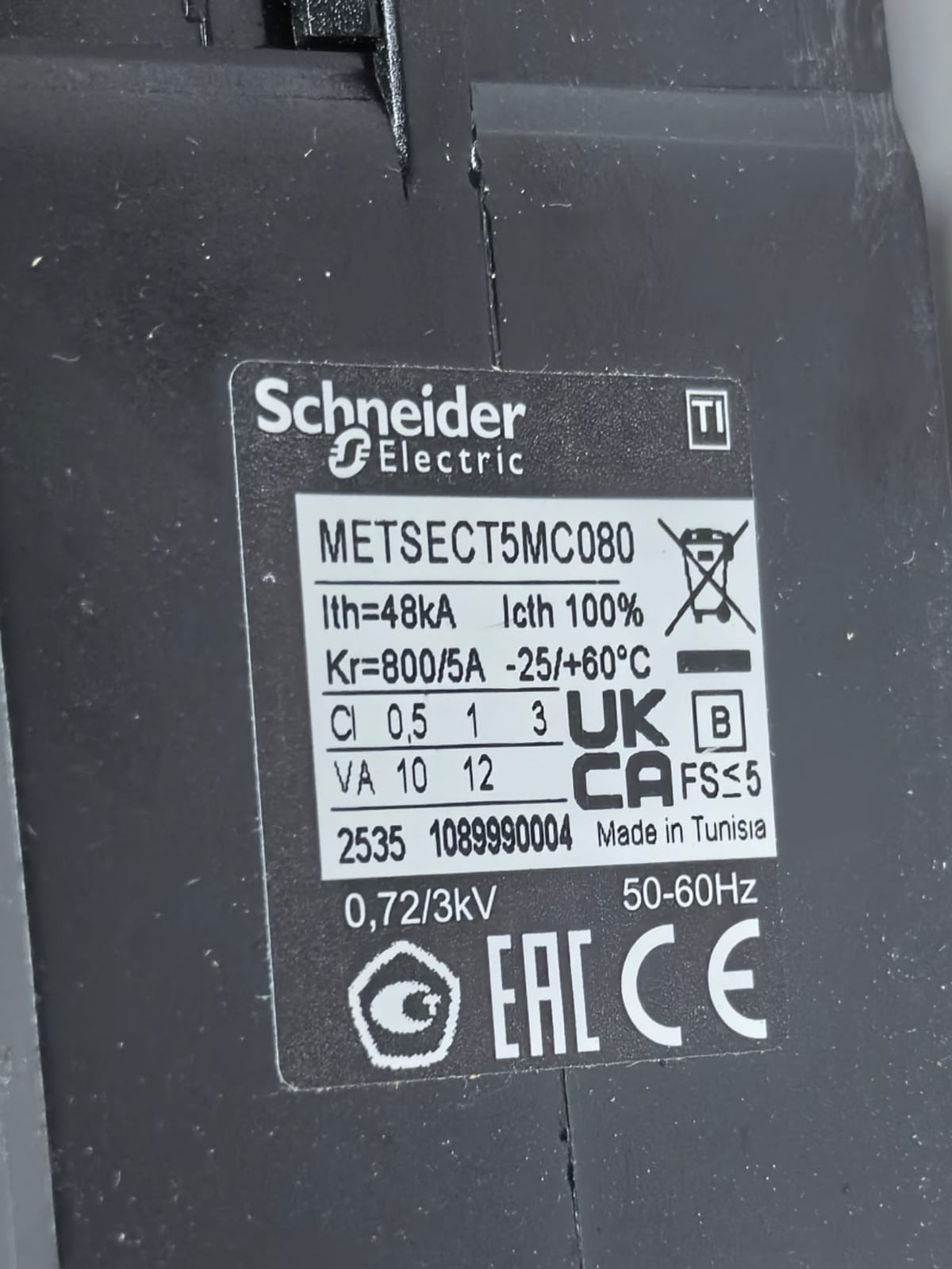 Schneider Electric METSECT5MC080 SCHNEIDER ELECTRIC METSECT5MC080 CURRENT TRANSFORMER 4