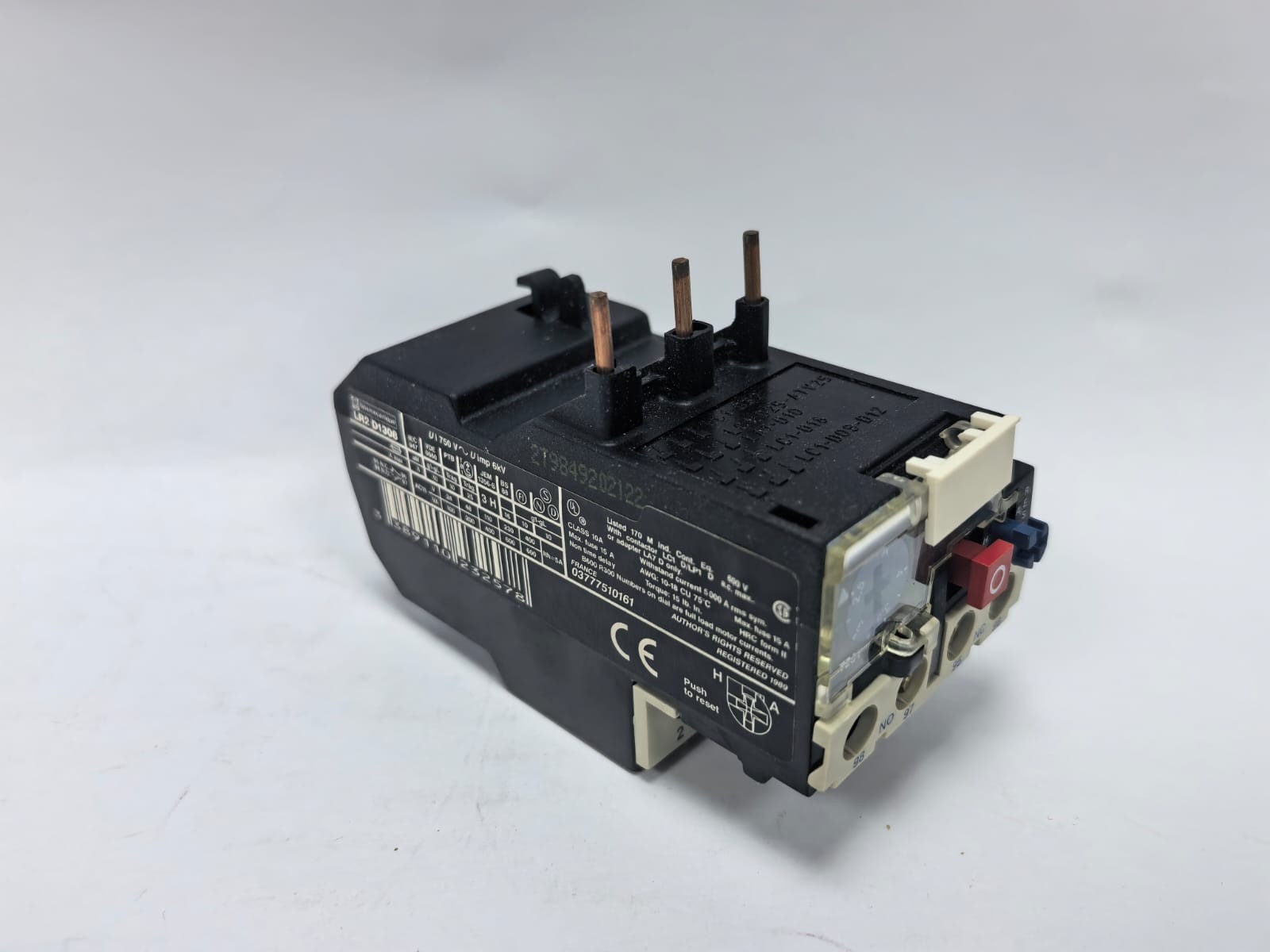 Telemecanique LR2 D1308 TELEMECANIQUE LR2 D1308 THERMAL OVERLOAD RELAY 8