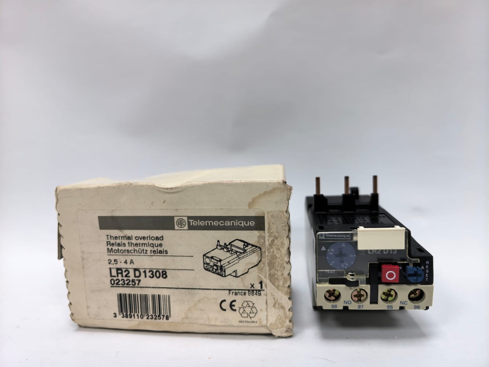 Telemecanique LR2 D1308 TELEMECANIQUE LR2 D1308 THERMAL OVERLOAD RELAY 1