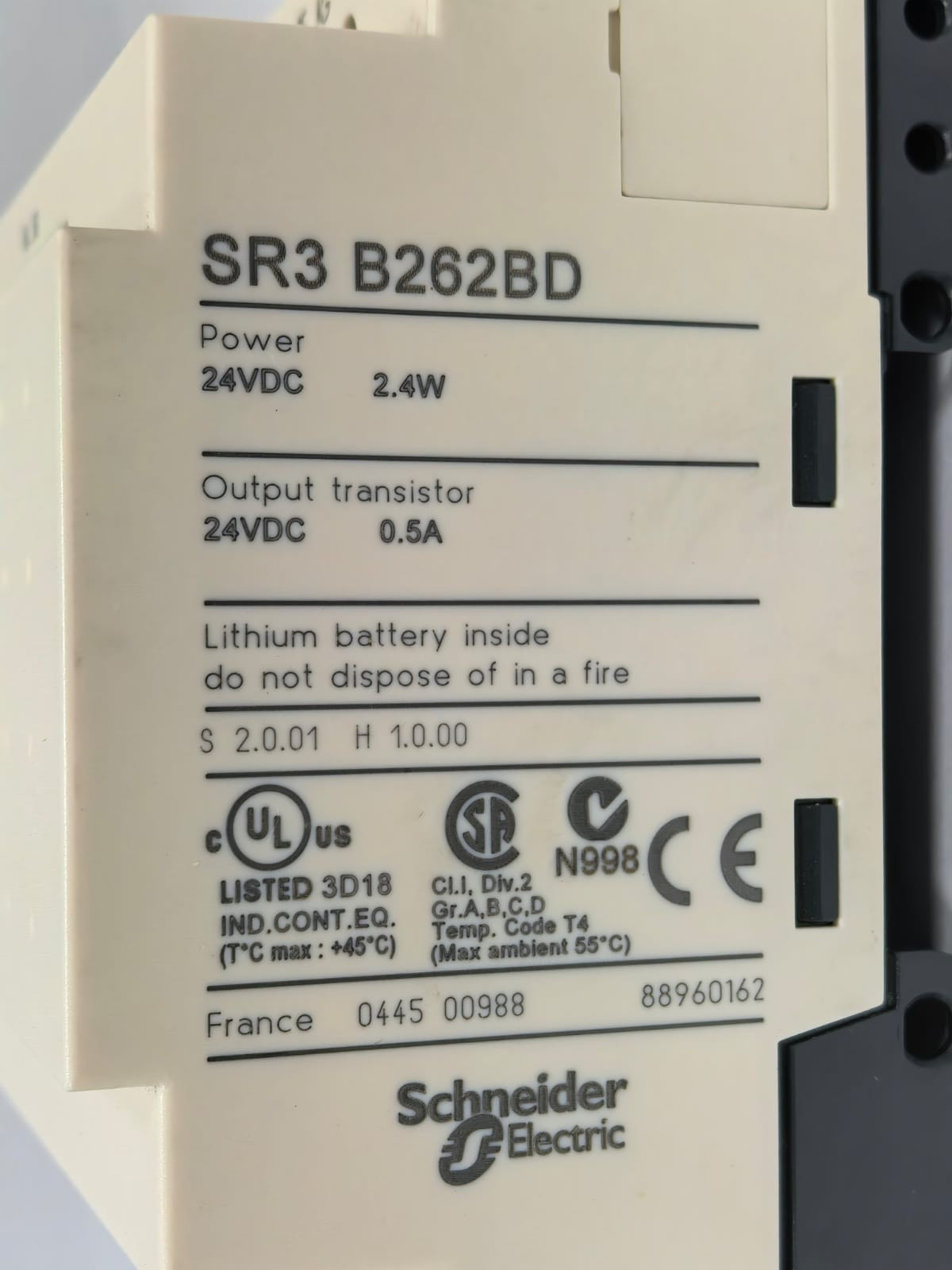 Telemecanique SR3 B262BD TELEMECANIQUE SR3 B262BD MODULAR SMART RELAY 4