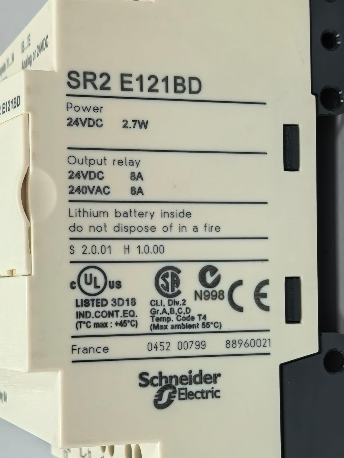 Telemecanique SR2 E121BD TELEMECANIQUE SR2 E121BD COMPACT SMART RELAY 4
