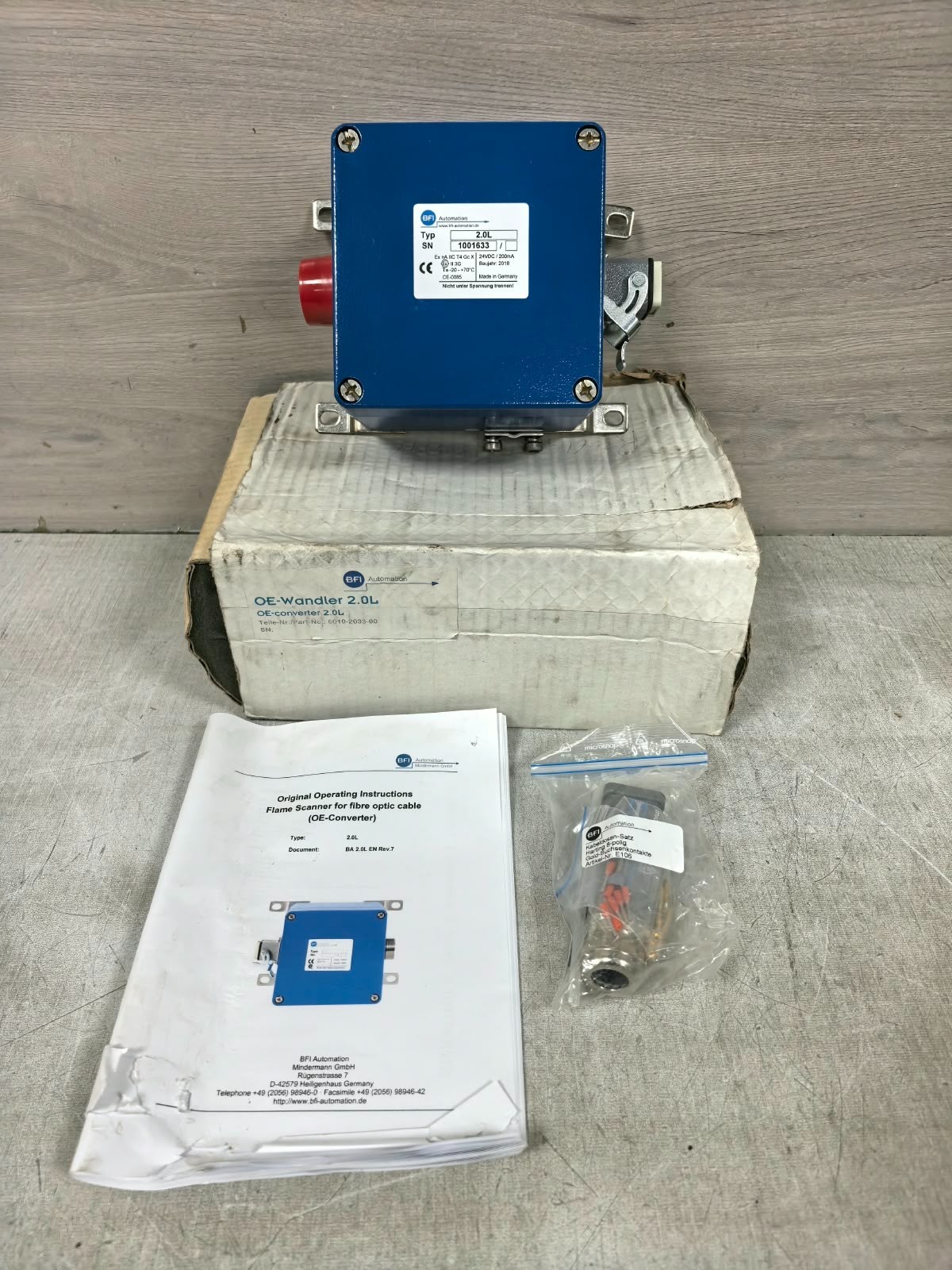 BFI AUTOMATION 2.0L BFI AUTOMATION 2.0L FLAME SCANNER FOR FIBER OPTIC CABLE 1