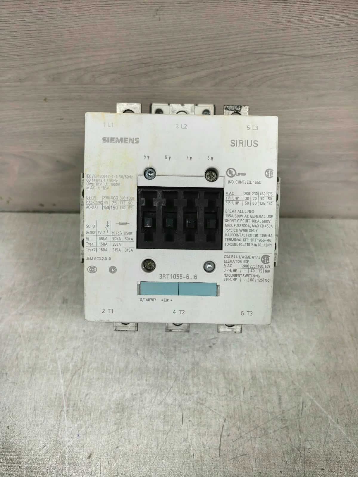 Siemens 3RT1055-6NB36 SIEMENS SIRIUS 3RT1055-6NB36 AC POWER CONTACTOR 1