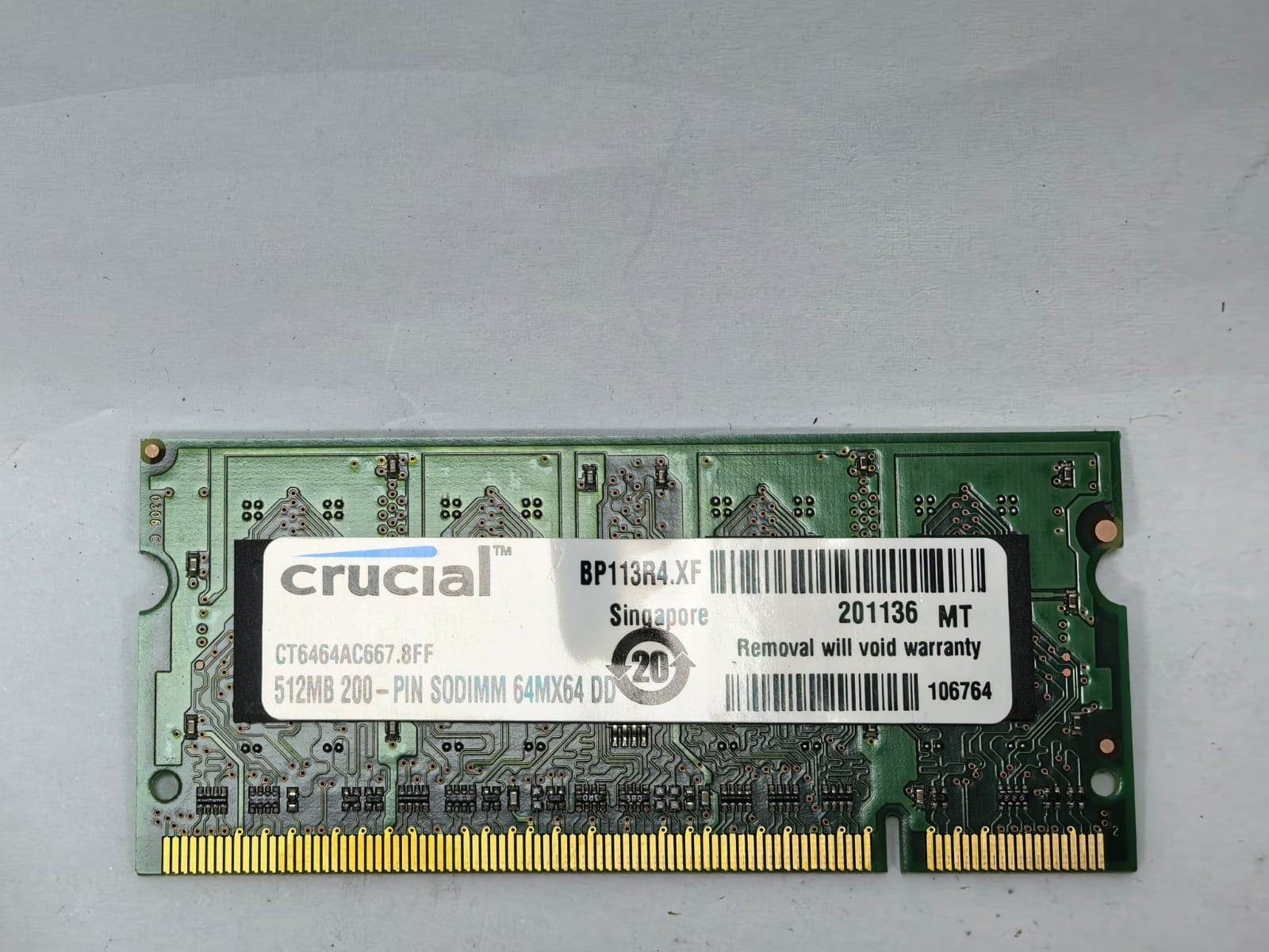Crucial 200-PIN SODIMM 64MX64 DDR2 PC2-5300 CRUCIAL 512MB 200-PIN SODIMM 64MX64 DDR2 PC2 2