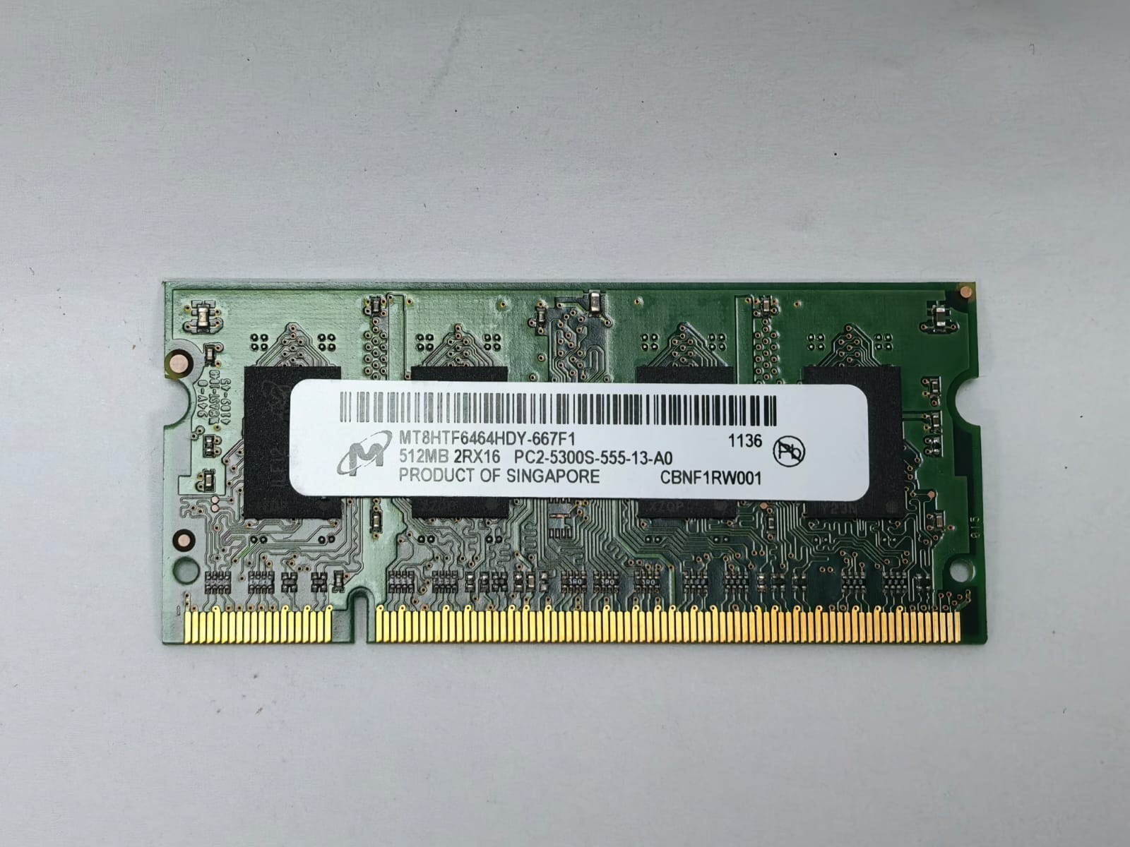 Crucial 200-PIN SODIMM 64MX64 DDR2 PC2-5300 CRUCIAL 512MB 200-PIN SODIMM 64MX64 DDR2 PC2 5