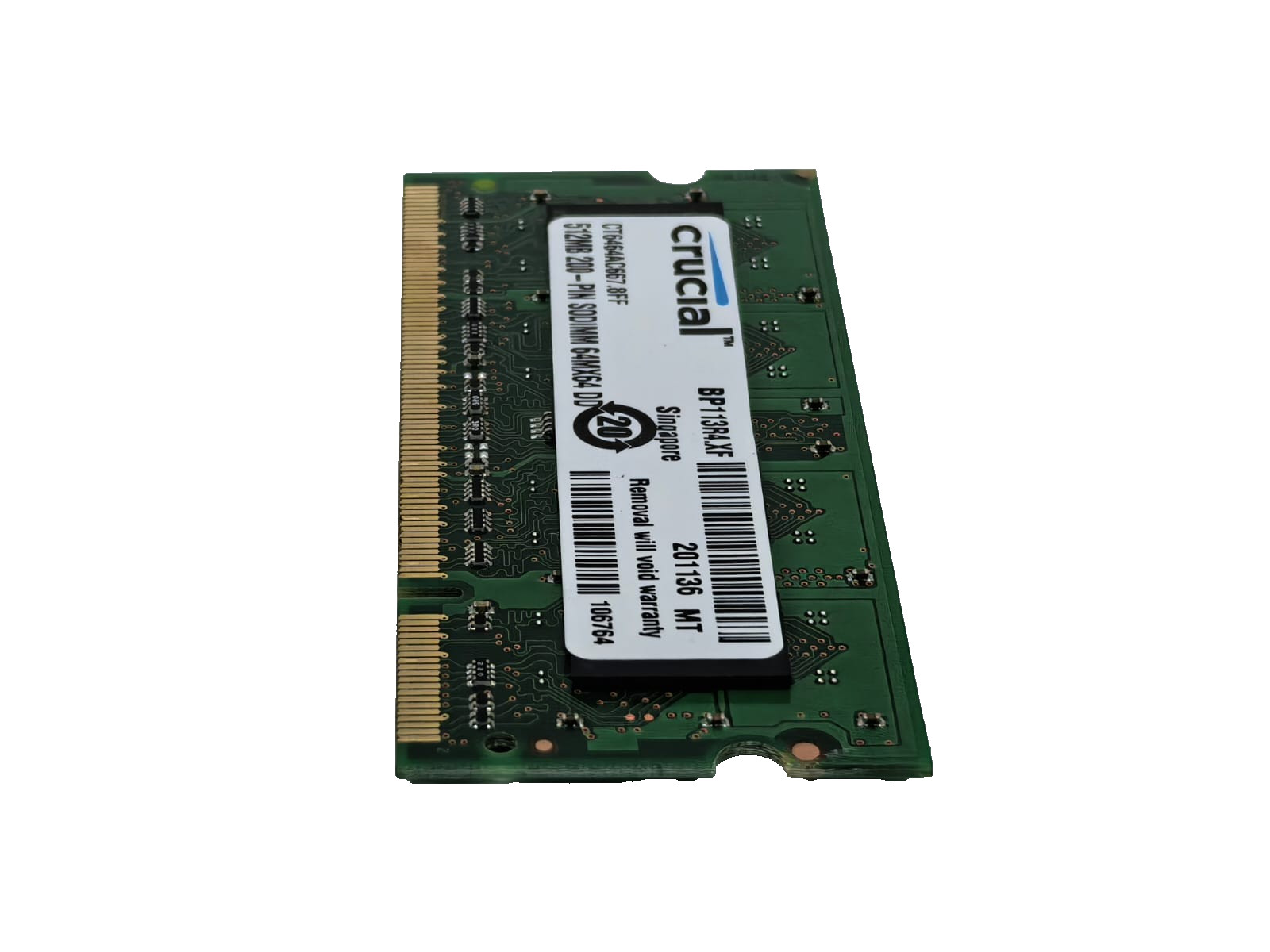 Crucial 200-PIN SODIMM 64MX64 DDR2 PC2-5300 CRUCIAL 512MB 200-PIN SODIMM 64MX64 DDR2 PC2 7