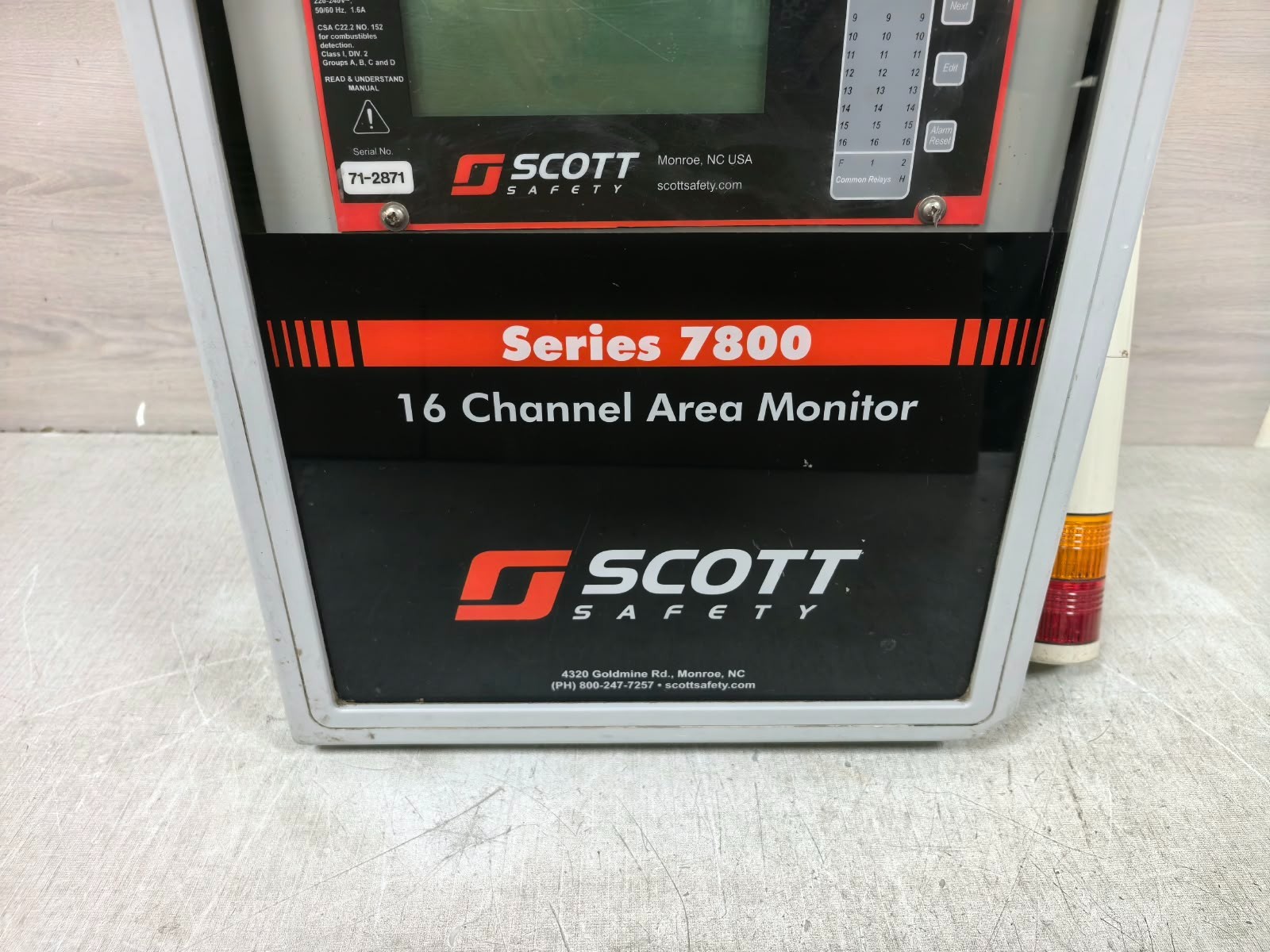 Scott Safety SERIES 7800 SCOTT SAFETY SERIES 7800 16-CHANNEL AREA MONITOR 110-120V 9