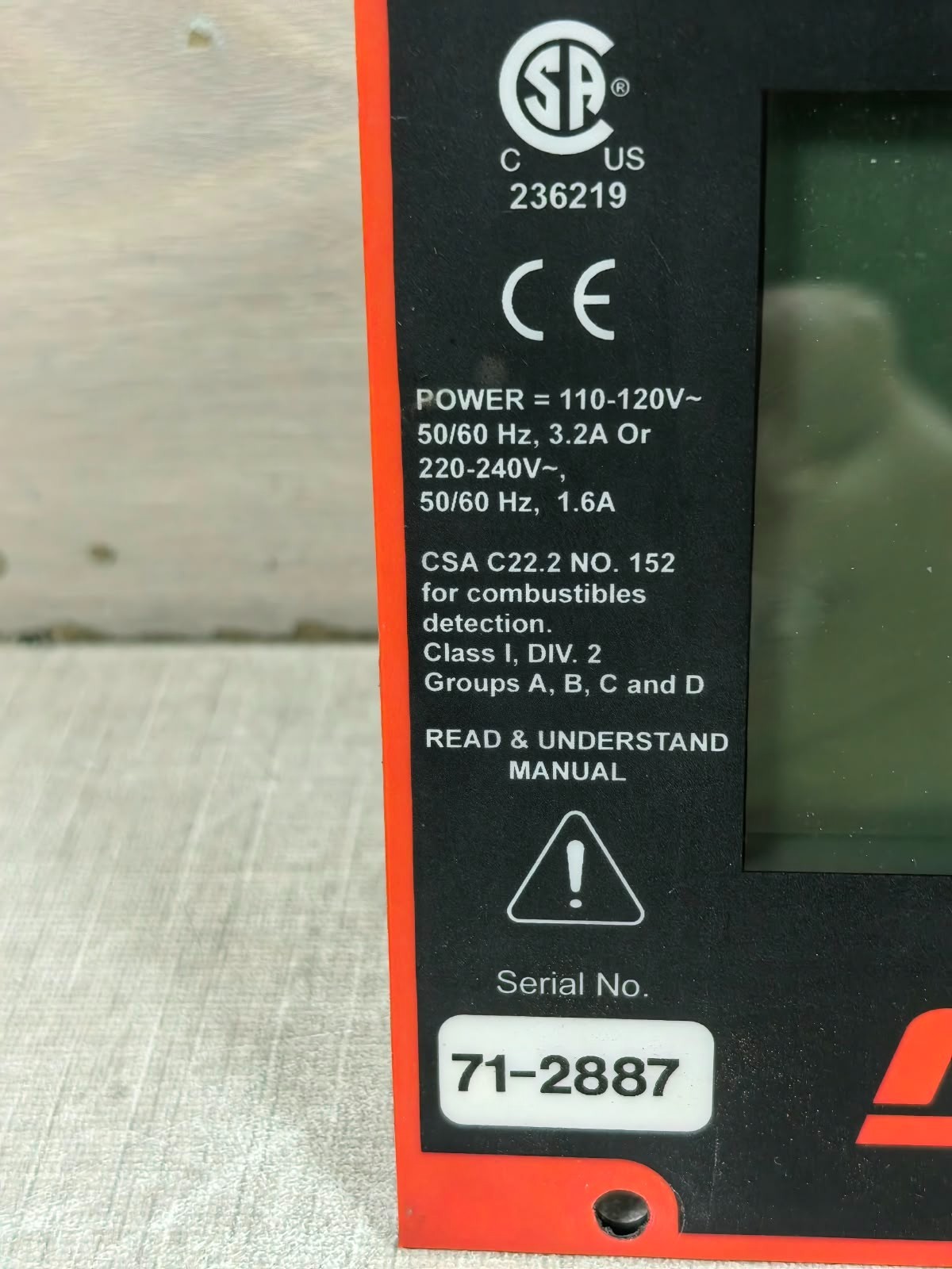 Scott Safety SERIES 7800 SCOTT SAFETY SERIES 7800 16-CHANNEL AREA MONITOR CONTROL PANRL 110-120V 4