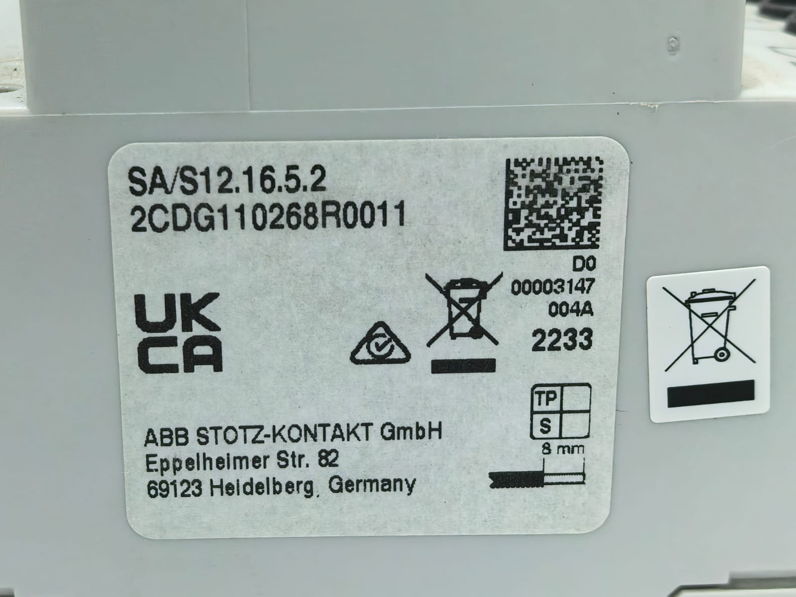 ABB 2CDG110268R0011 ABB SA/S 12.16.5.2 I-BUS KNX SWITCH ACTUATOR 2CDG110268R0011 3