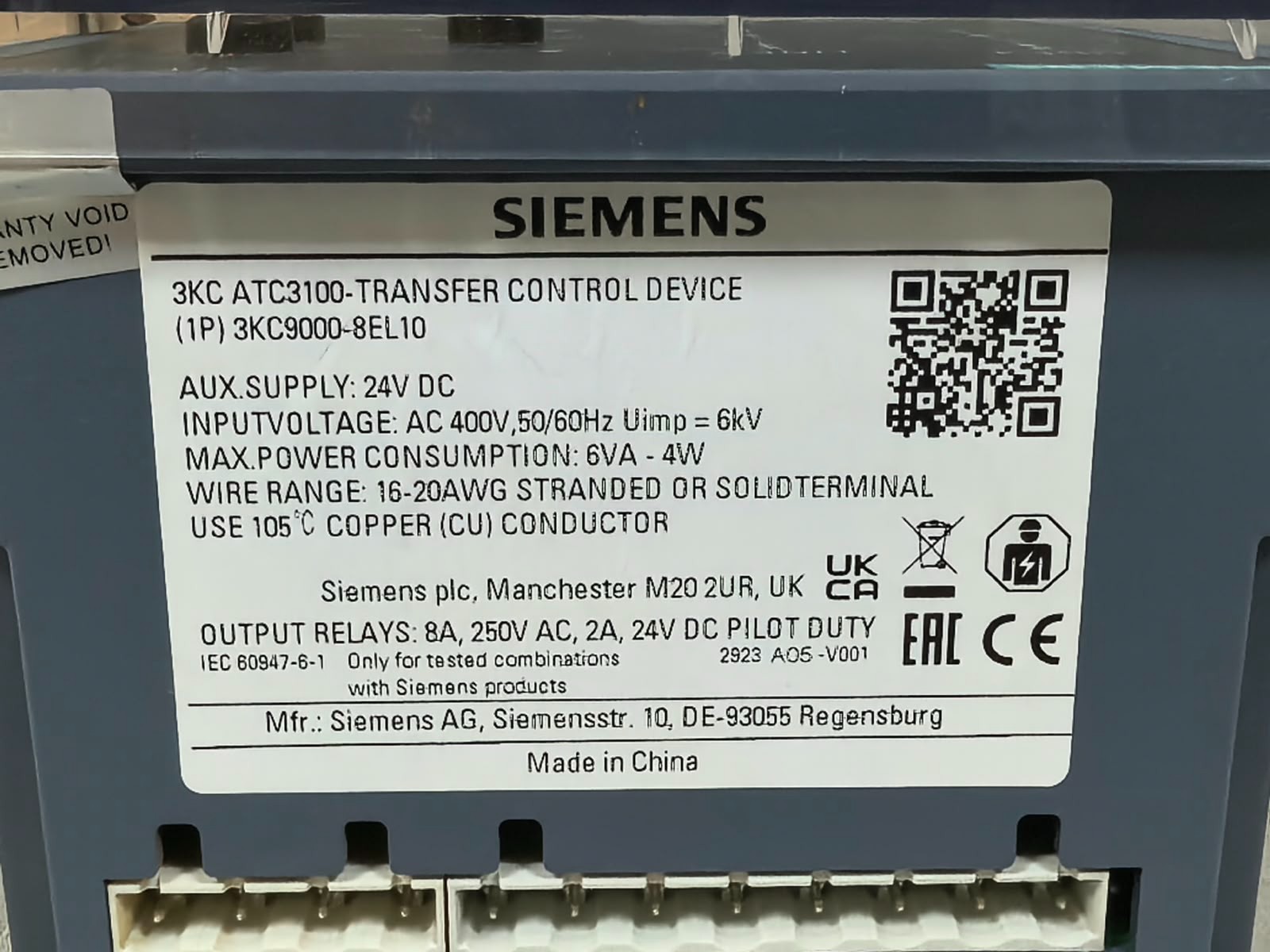 Siemens ATC3100/ 3KC ATC3100 SIEMENS ATC3100/ 3KC ATC3100 TRANSFER CONTROL DEVICE 9