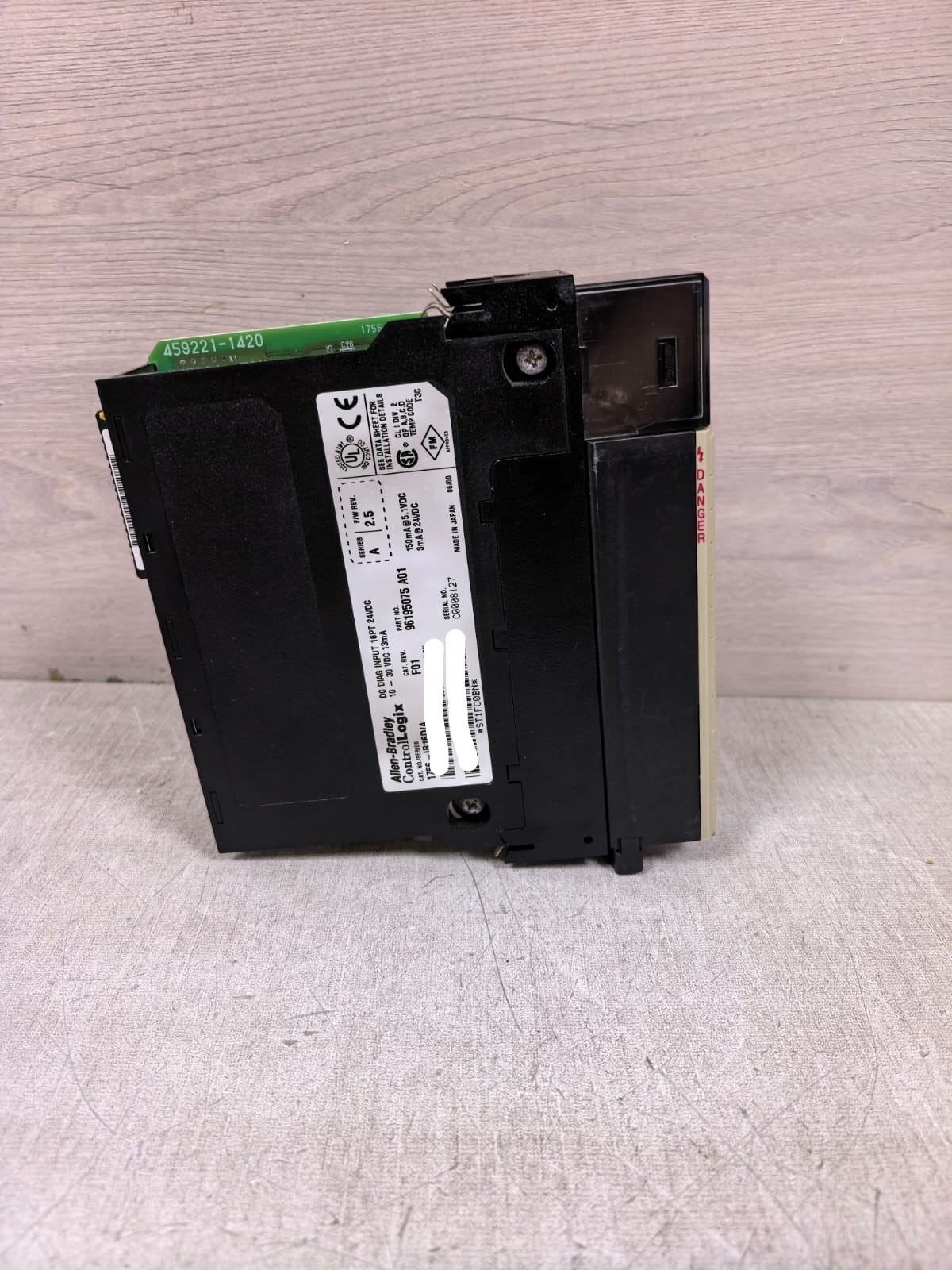 Allen-Bradley 96195075 A01 ALLEN-BRADLEY 1756-IB16D/A 96195075 A01 CONTROLLOGIX DC DIAG INPUT 16PT 24VDC 5