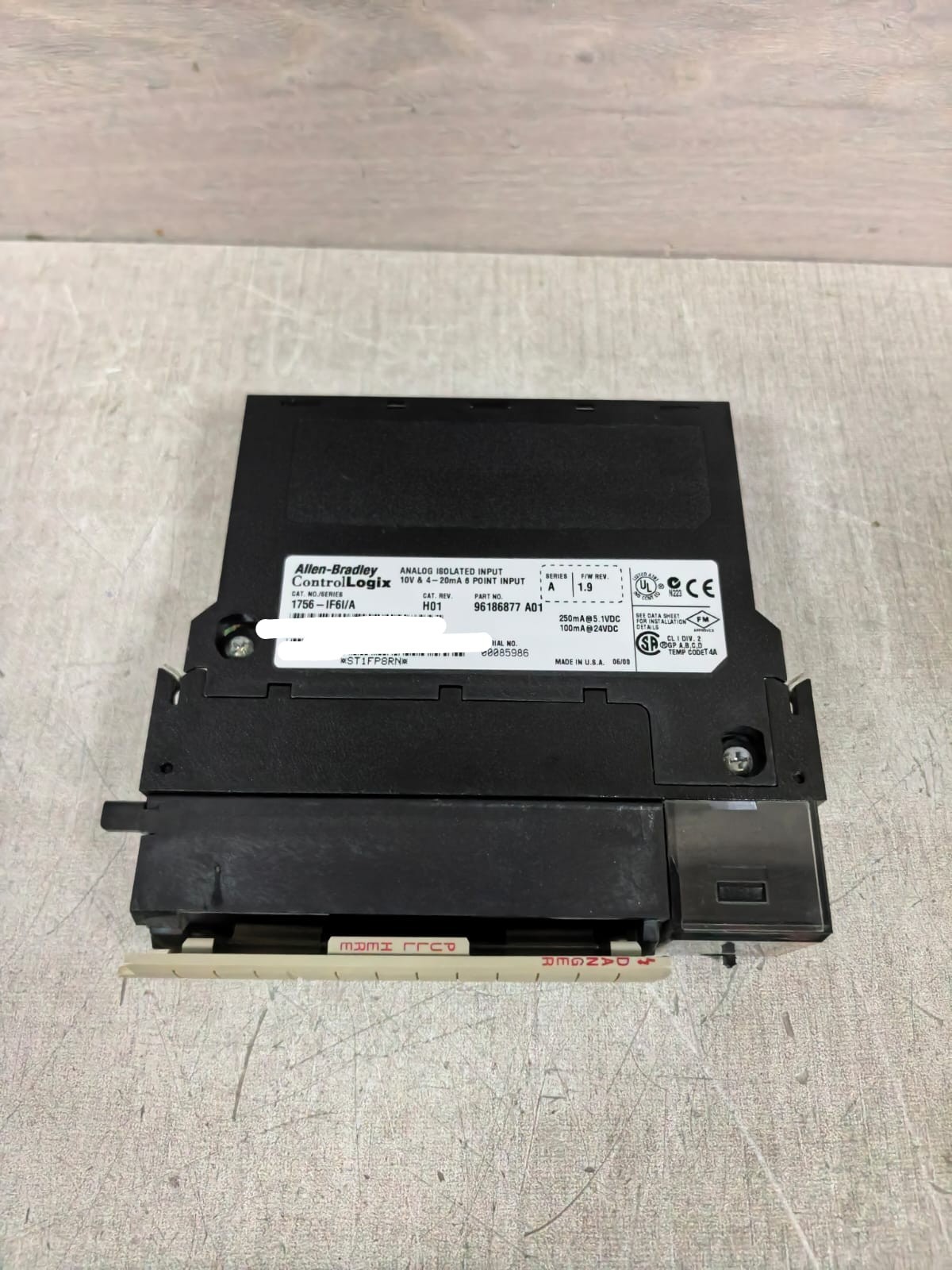 Allen-Bradley 96186877 A01 ALLEN-BRADLEY 1756-IF6I/A 96186877 A01 ANALOG ISOLATED INPUT 10