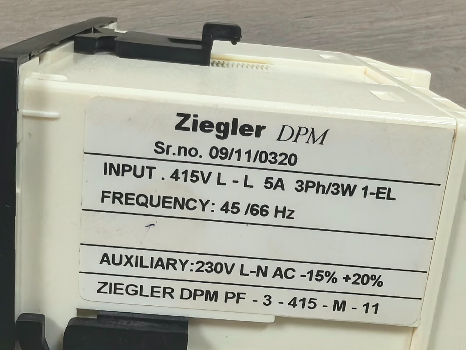 ZIEGLER DPM DPM PF-3-415-M-11 ZIEGLER DPM DPM PF-3-415-M-11 4-DIGIT DIGITAL POWER FACTOR 415V 9