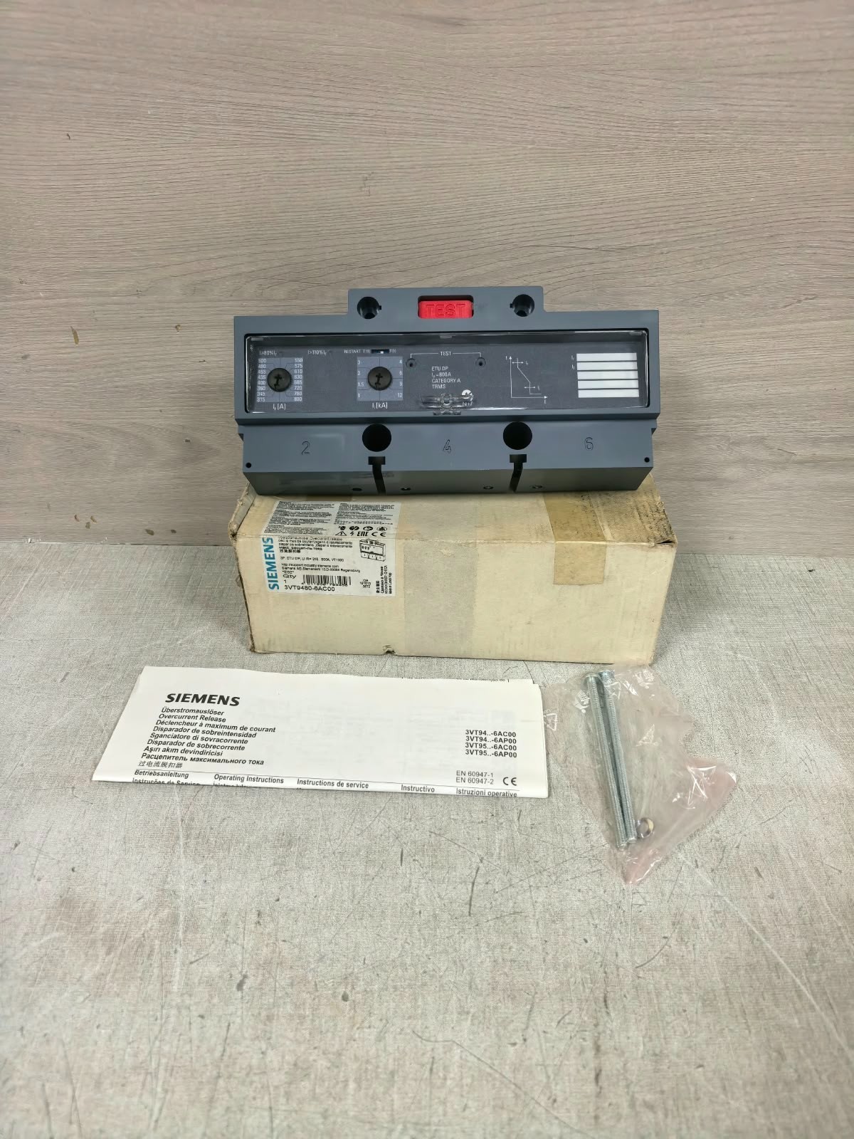Siemens 3VT9480-6AC00 SIEMENS 3VT9480-6AC00 ELECTRONIC TRIP UNIT 1