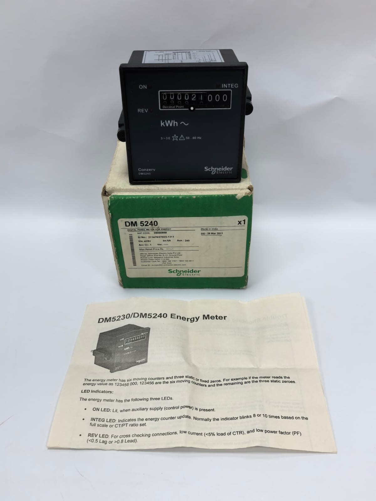 Schneider Electric DM5240 SCHNEIDER ELECTRIC CONZERV DM5240 DIGITAL PANEL METER FOR ENERGY 1