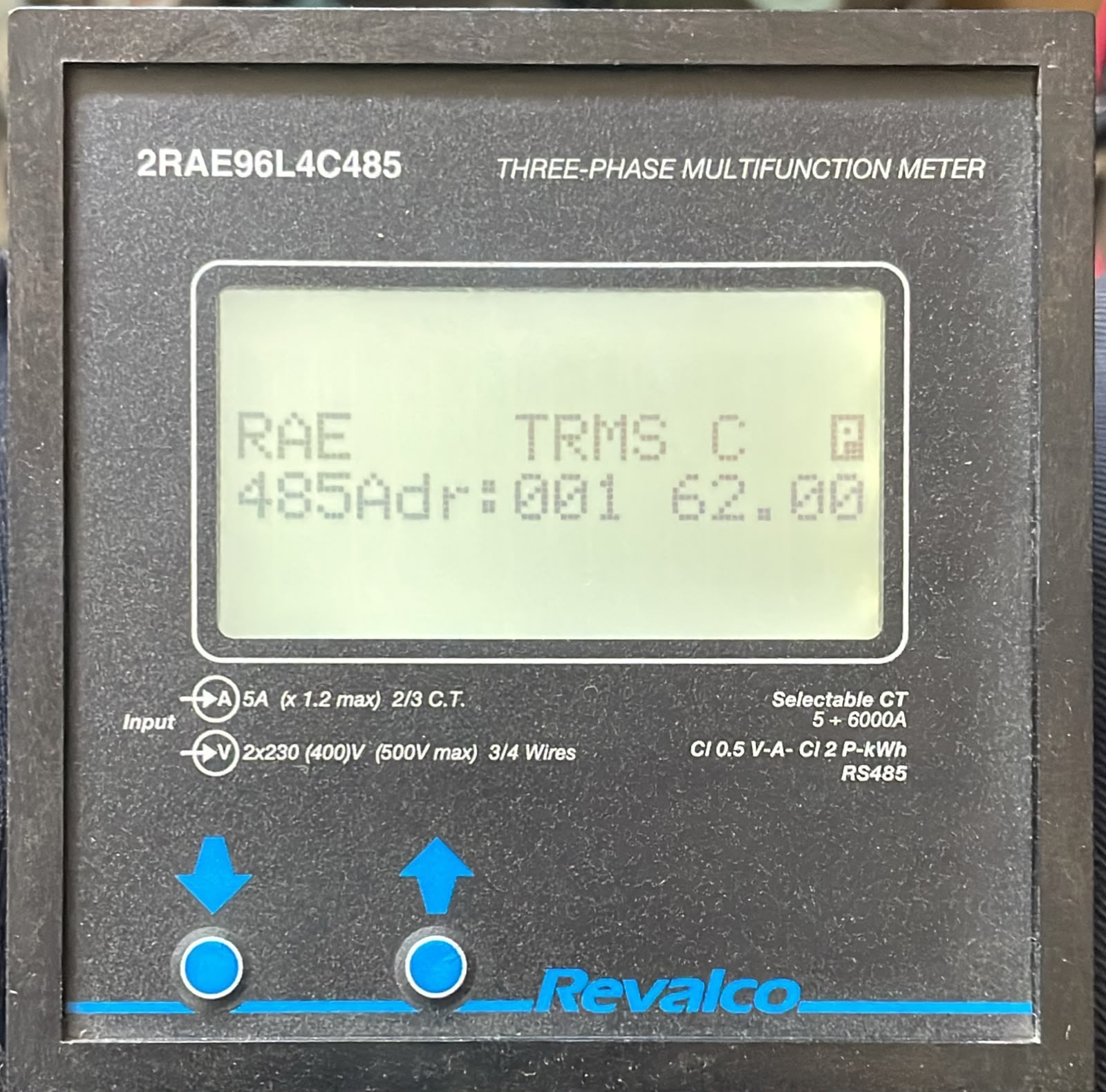 REVALCO 2RAE96L4C485 REVALCO 2RAE96L4C485 THREE-PHASE MULTIFUNCTION METER 230V 2