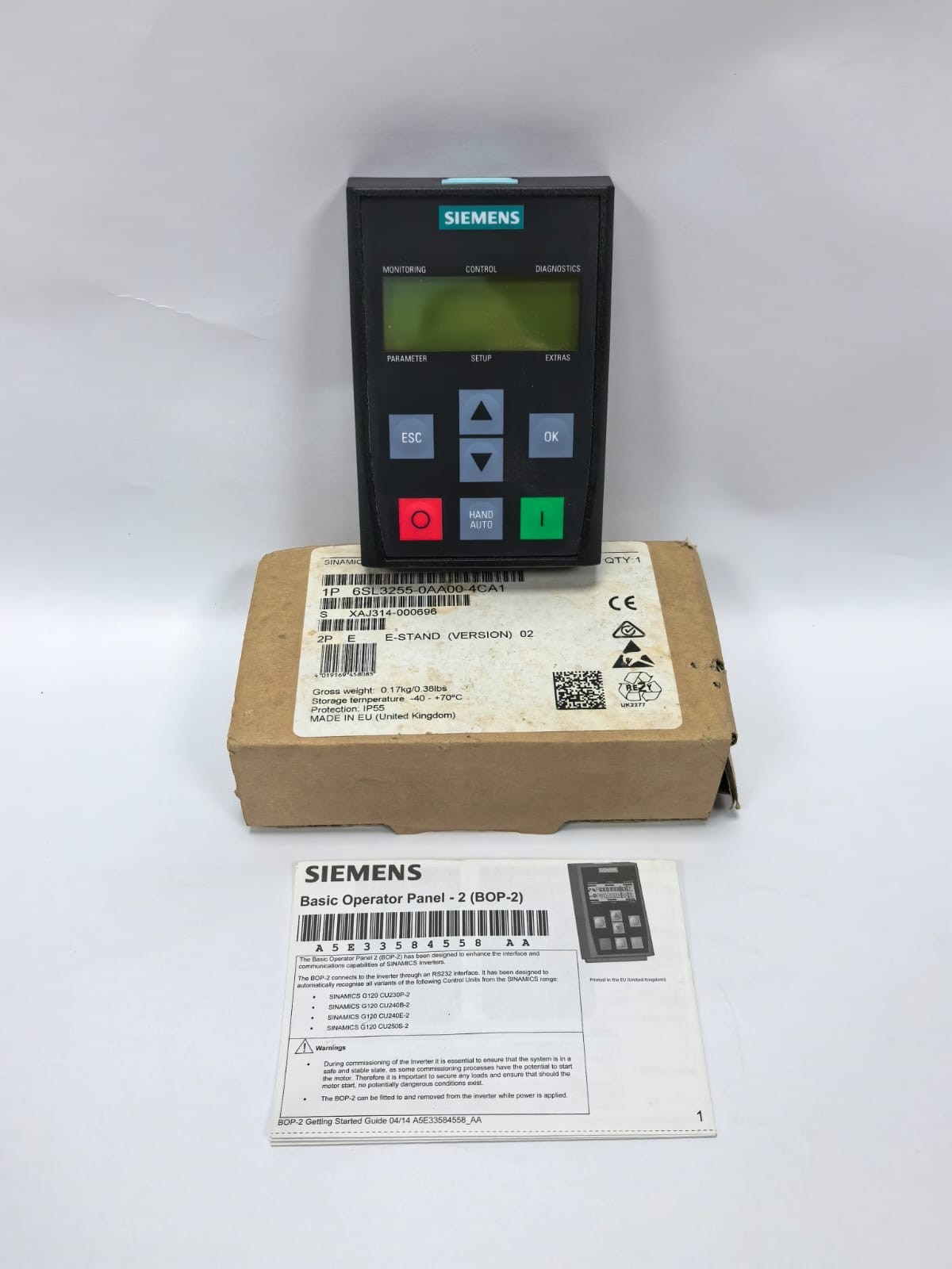 Siemens 6SL3255-0AA00-4CA1 SIEMENS 6SL3255-0AA00-4CA1 VER.02 SINAMIC BOP-2 BASIC OPERATOR PANEL PCS 1