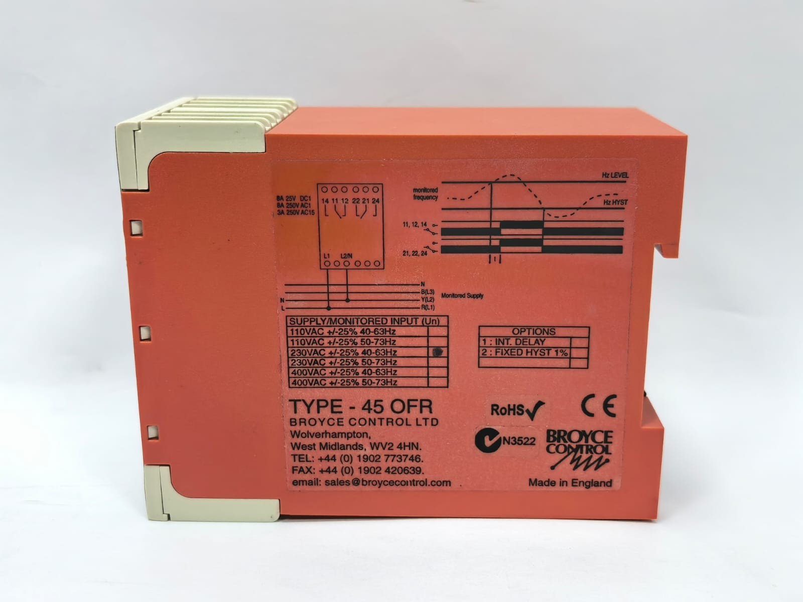 BROYCE CONTROL 45 OFR BROYCE CONTROL 45 OFR OVER FREQUENCY RELAY 4