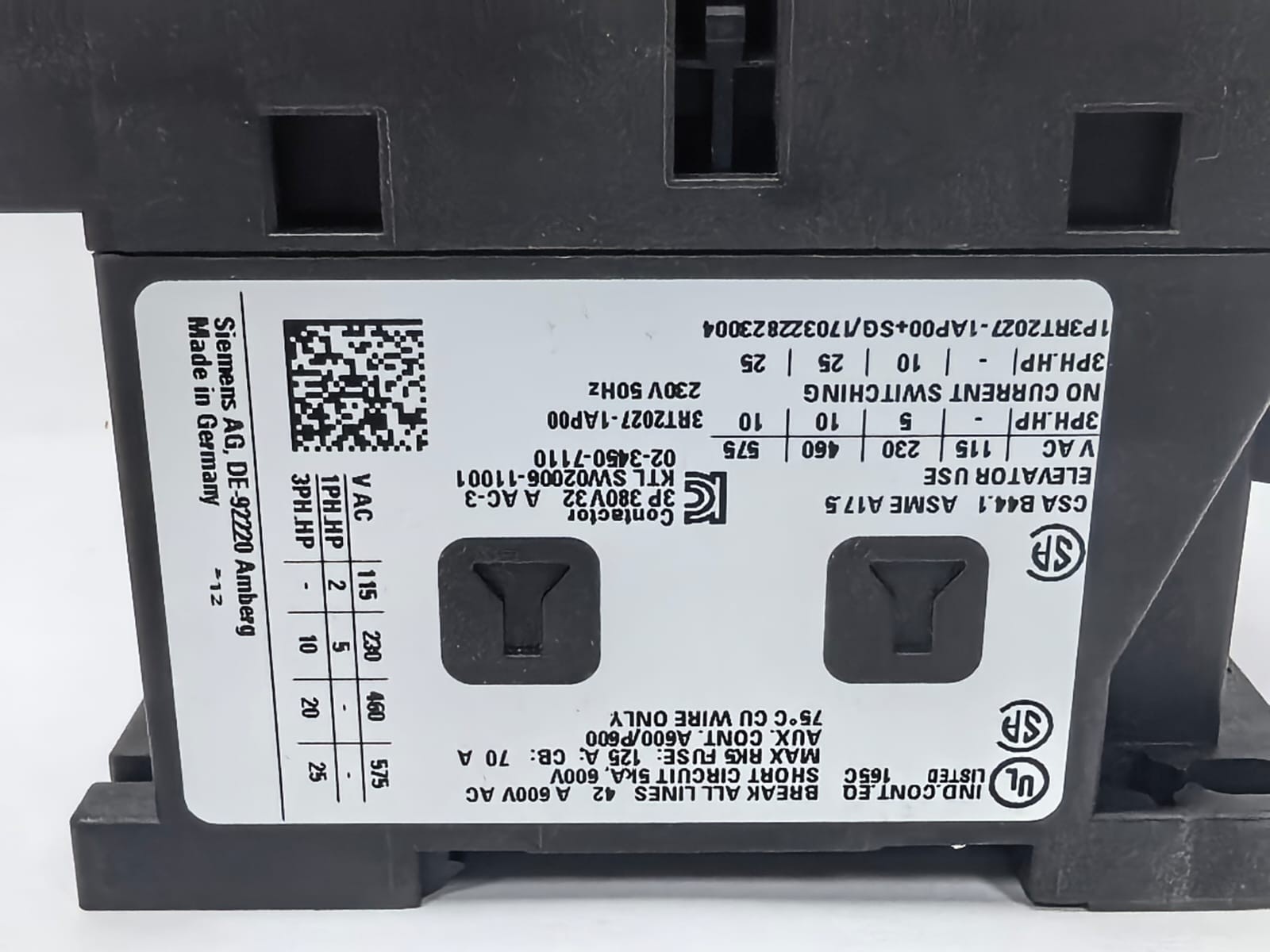 Siemens 3RT2027-1AP00 SIEMENS 3RT2027-1AP00 SIRIUS CONTACTOR 230V 4