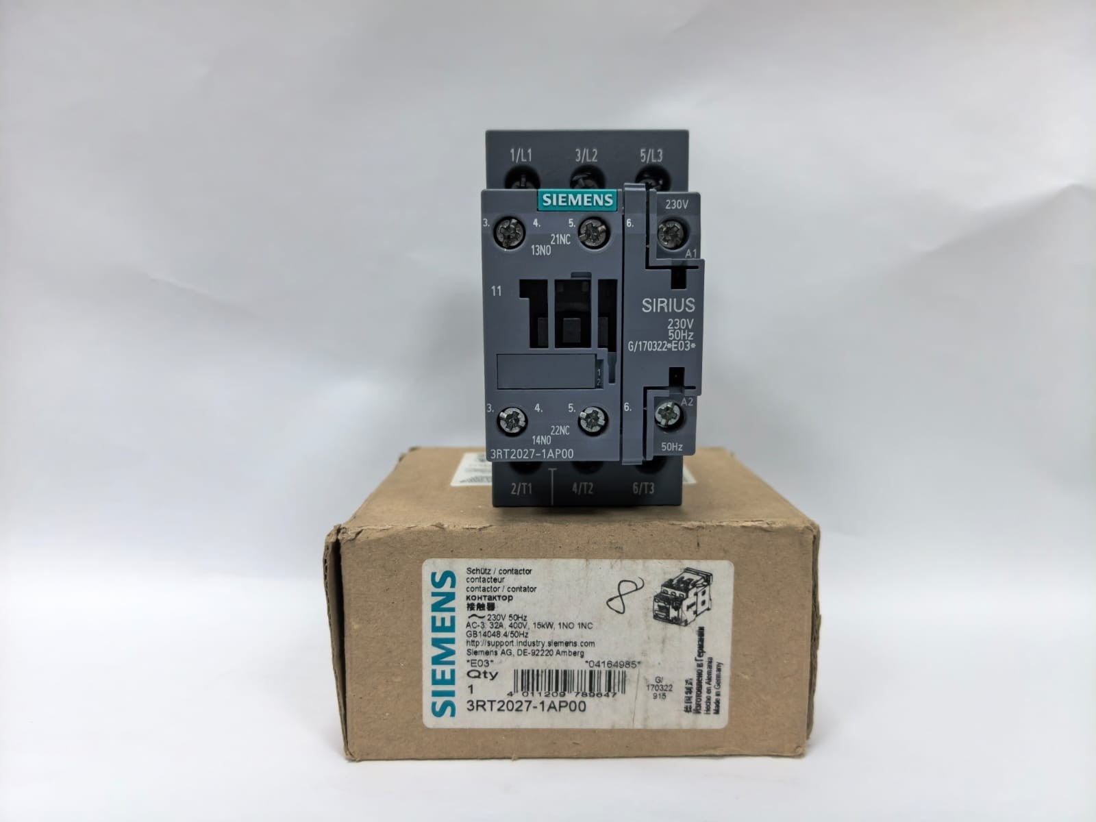Siemens 3RT2027-1AP00 SIEMENS 3RT2027-1AP00 SIRIUS CONTACTOR 230V 1