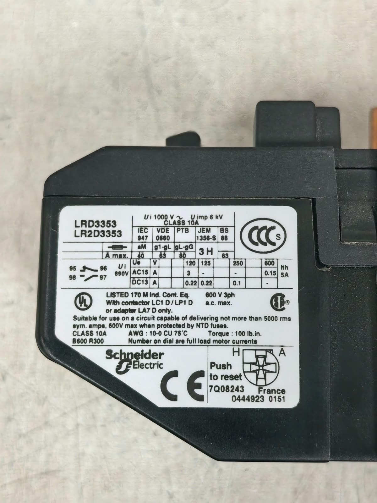 Telemecanique LRD3353 LR2D3353 TELEMECANIQUE LRD3353 LR2D3353 THERMAL OVERLOAD 4