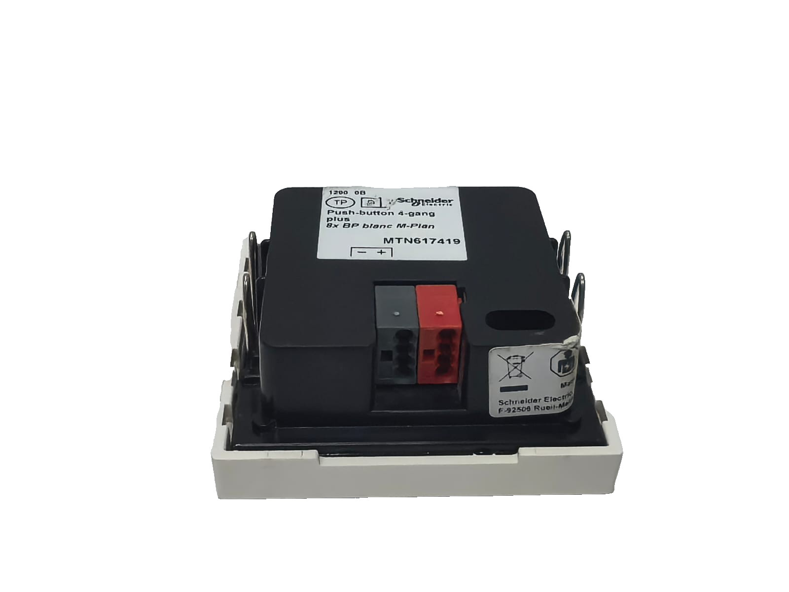 Schneider Electric MTN617419 SCHNEIDER ELECTRIC MTN617419 PUSH-BUTOON,4-GANG PLUS POLAR SYSTEM M 6