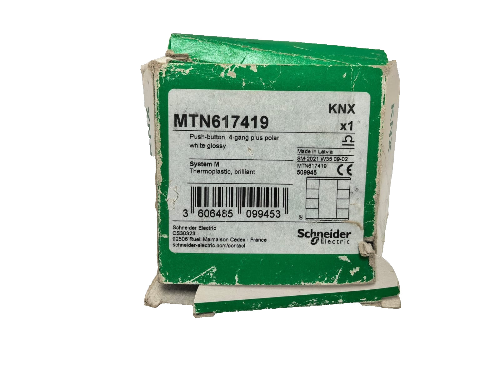 Schneider Electric MTN617419 SCHNEIDER ELECTRIC MTN617419 PUSH-BUTOON,4-GANG PLUS POLAR SYSTEM M 8