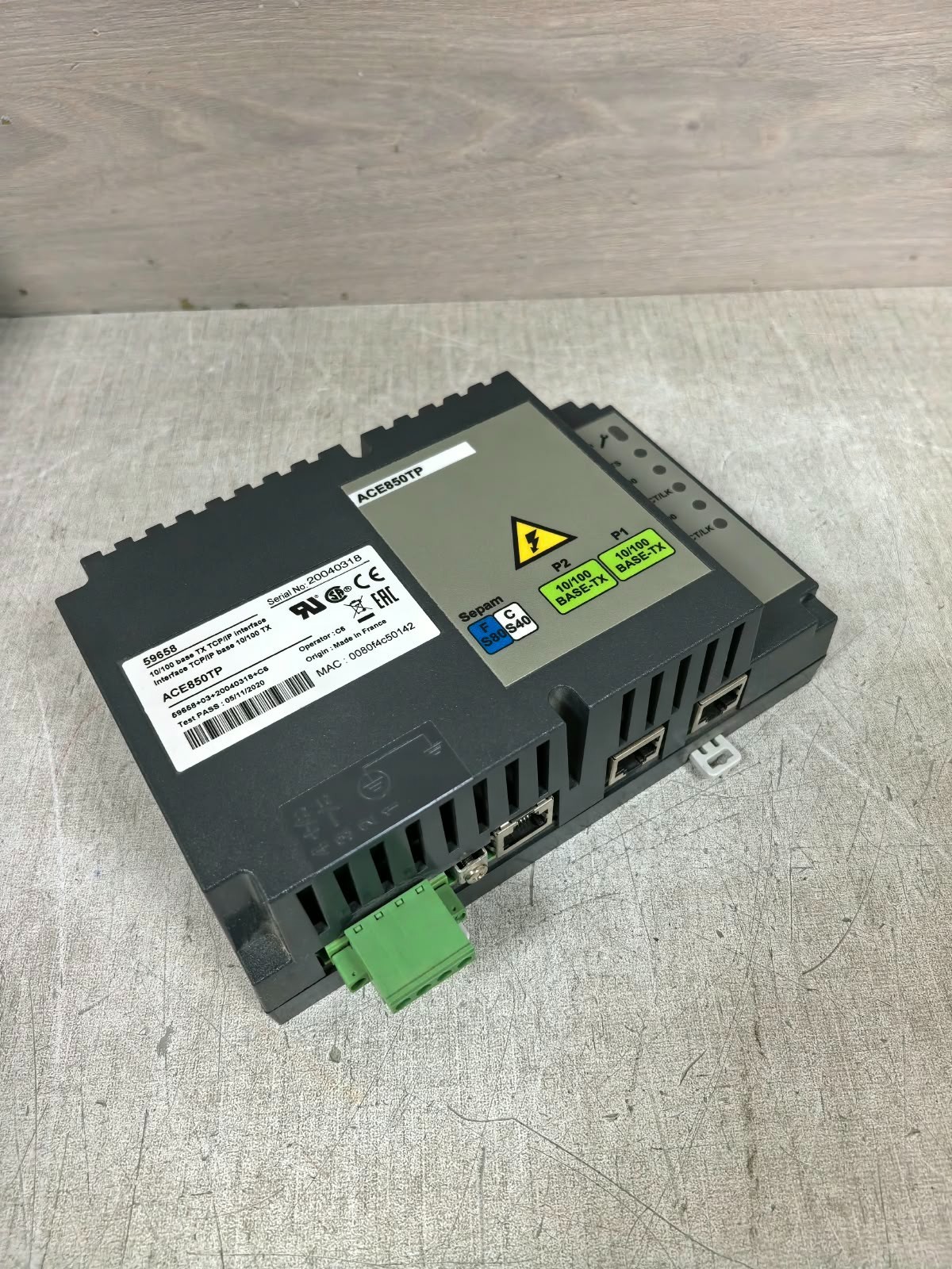 Schneider Electric ACE850TP 59658 SCHNEIDER ELECTRIC ACE850TP 59658 10/100 BASE TX TCP/IP INTERFACE 7