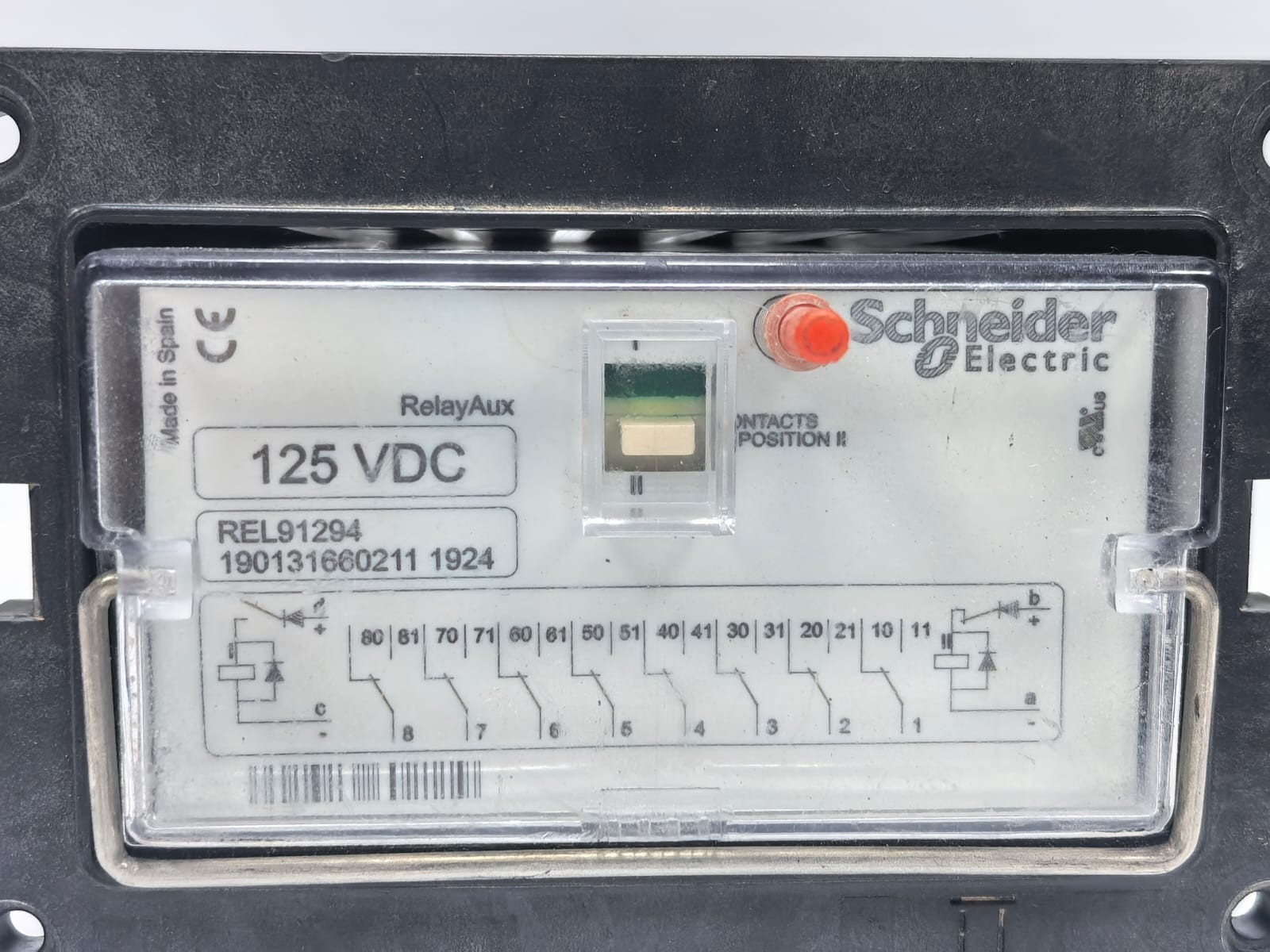 Schneider Electric REL91294 SCHNEIDER ELECTRIC REL91294 RELAY AUX 125 VDC WITH FLUSH MOUNTING SOCKET SCREW 2