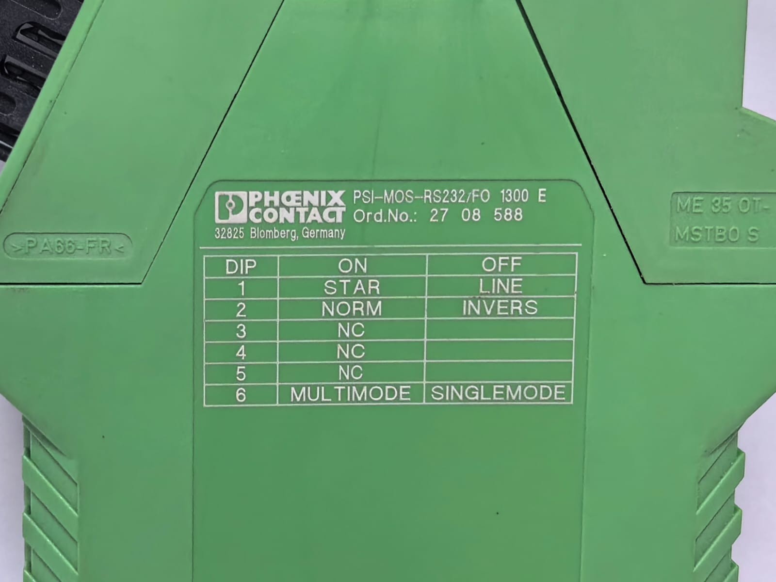 Phoenix Contact 2708588 PHOENIX CONTACT PSI-MOS-RS232/FO 1300 E FIBER OPTIC CONVERTER 2708588 4