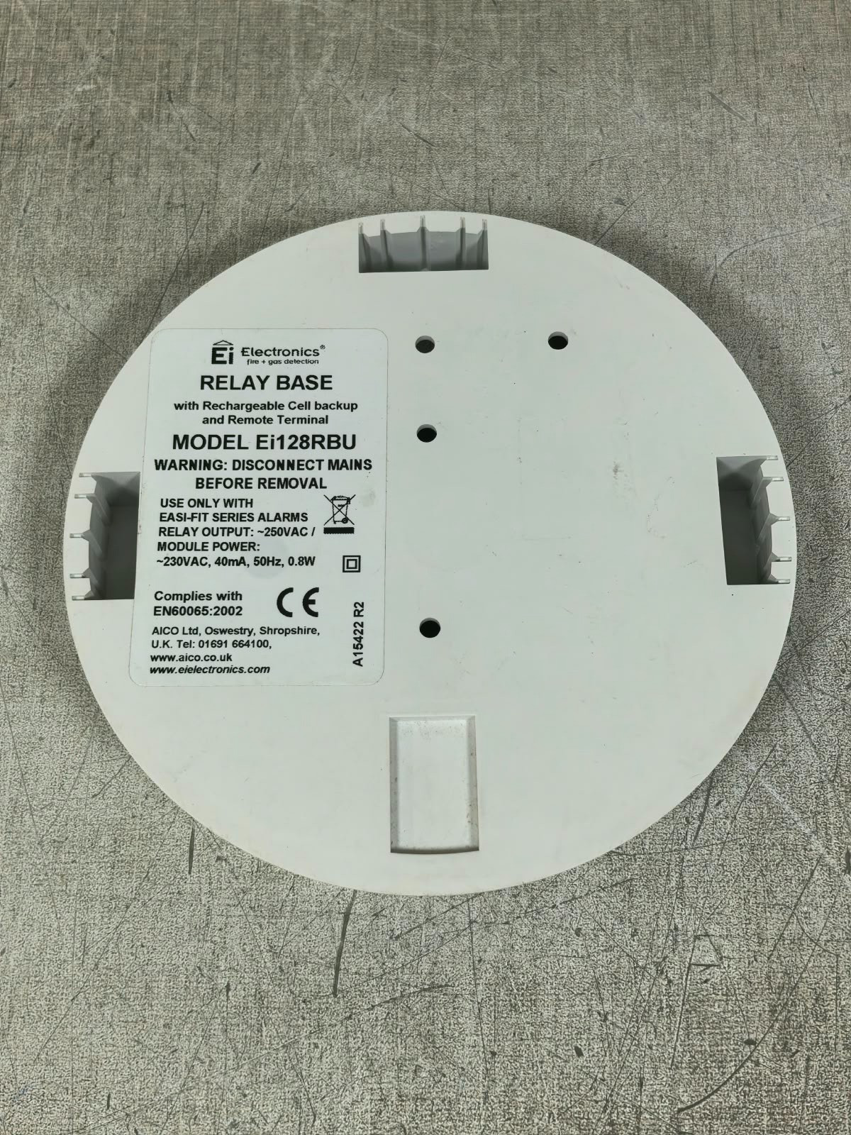 Aico EI128RBU AICO Ei128RBU RELAY BASE WITH RECHARGEABLE CELL BACKUP & REMOTE TERMINAL 8