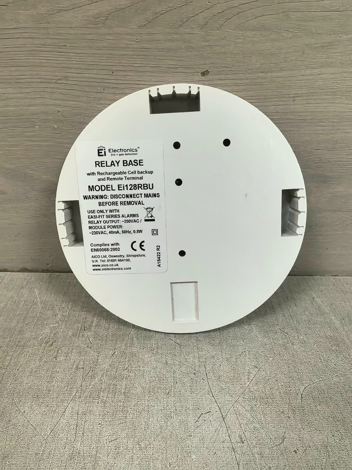 Aico EI128RBU AICO Ei128RBU RELAY BASE WITH RECHARGEABLE CELL BACKUP & REMOTE TERMINAL 9