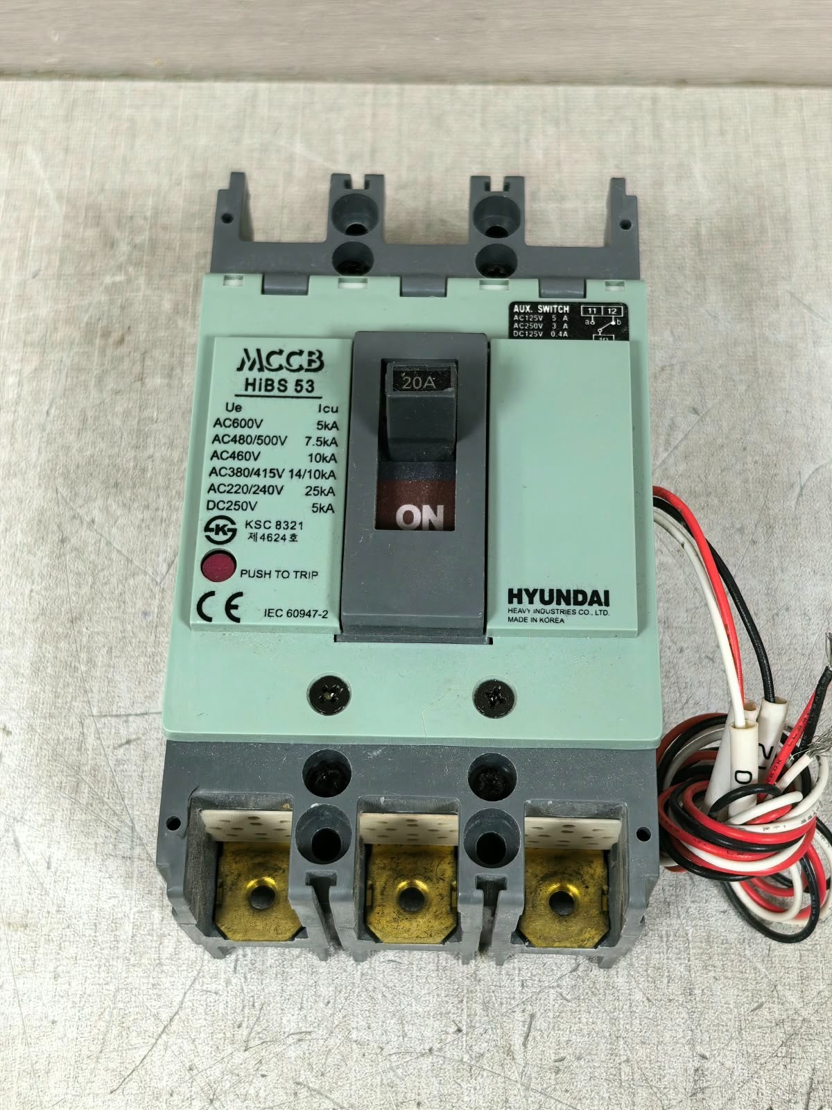 Hyundai MCCB HIBS 53 HYUNDAI MCCB HIBS 53 MOLDED CASE CIRCUIT BREAKER AC600V 5