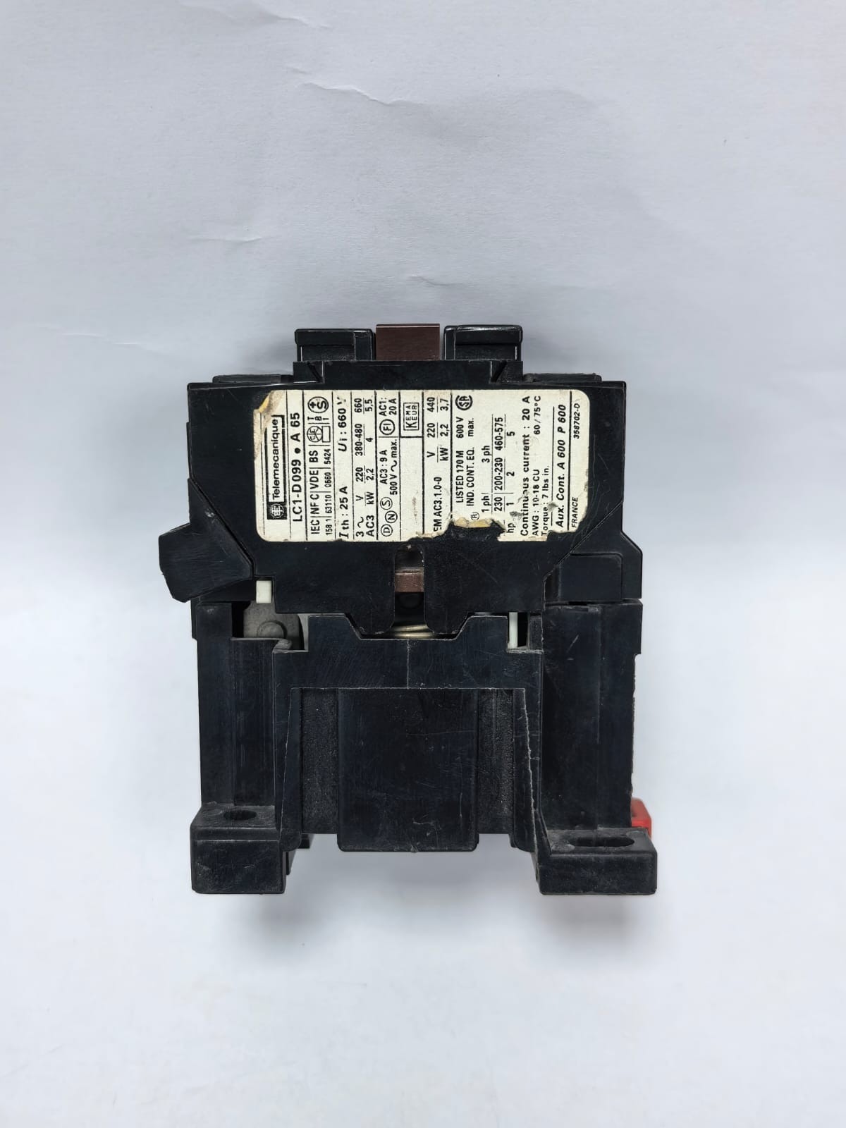 Telemecanique LC1-D099 A65 TELEMECANIQUE LC1-D099 A65 CONTACTOR 3