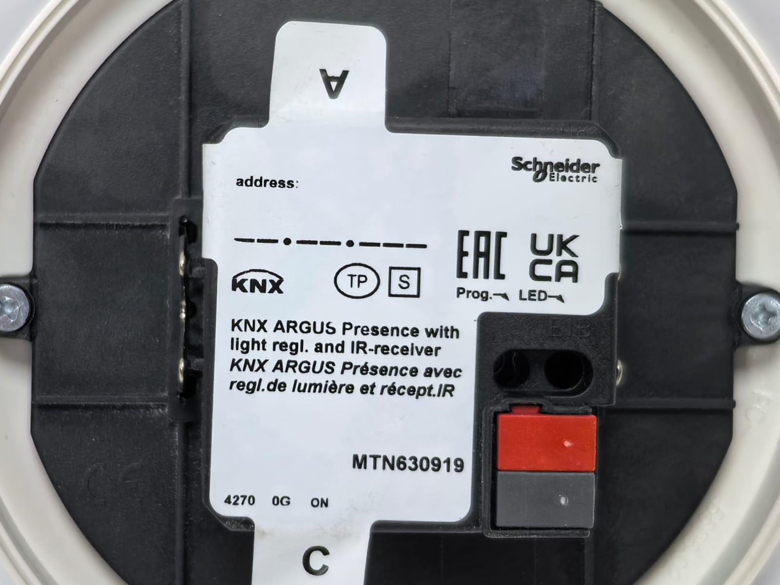 Schneider Electric MTN630919 SCHNEIDER ELECTRIC MTN630919 KNX ARGUS PRESENCE DETECTOR 3