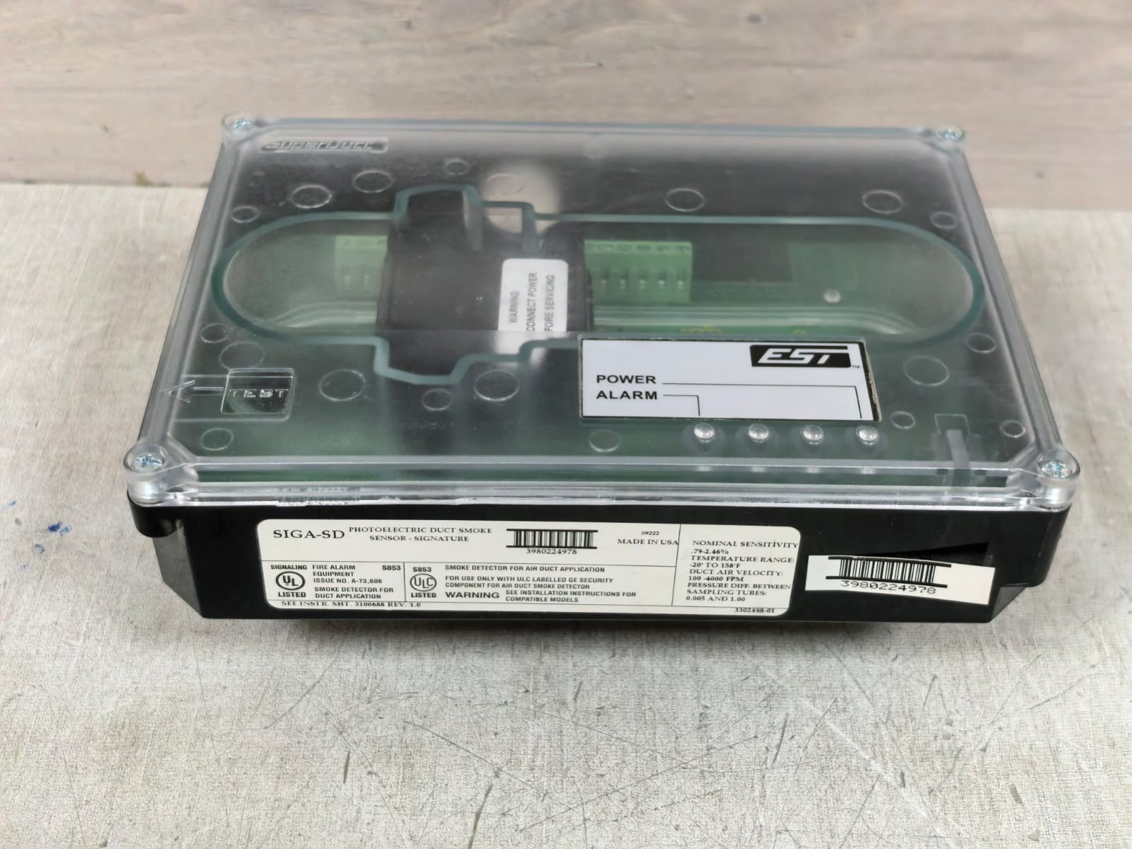 EST SIGA-SD EST SIGA-SD PHOTOELECTRIC DUCT SMOKE SENSOR 10