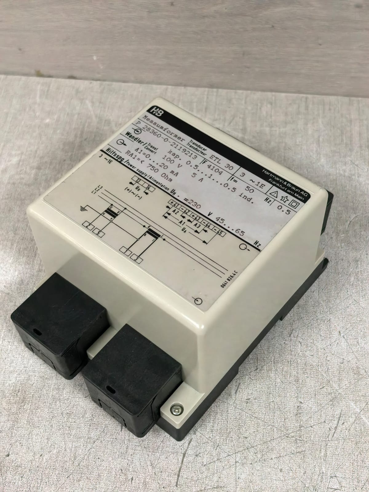 HARTMANN & BRAUN ETL 30 P 28360-0-2119213 HARTMANN & BRAUN ETL 30 P 28360-0-2119213 MESSUMFORMER TRANSDUCER 230V 4
