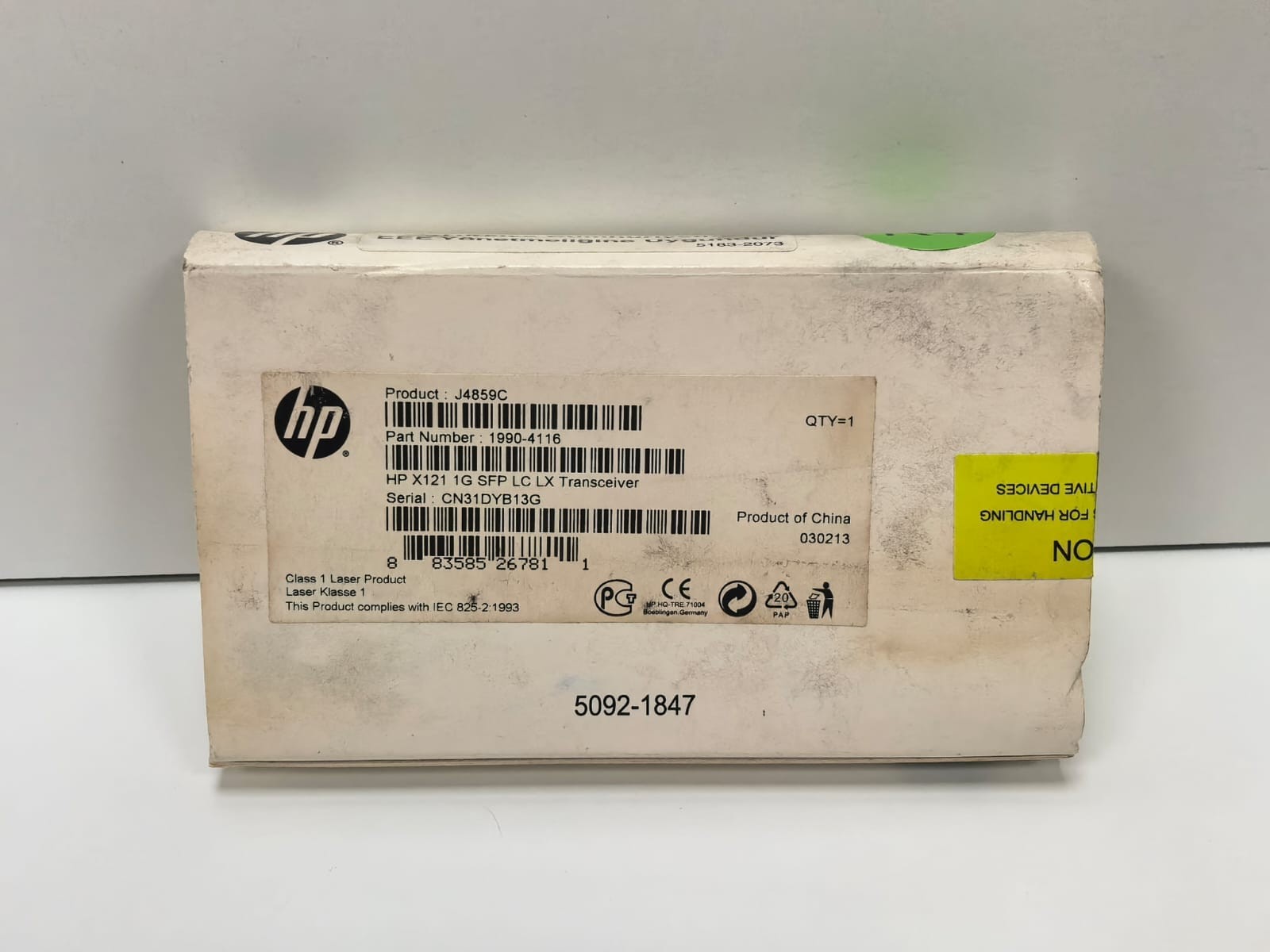 HP 1990-4116 HP SFP LX J4859C TRANSCEIVER 1990 1