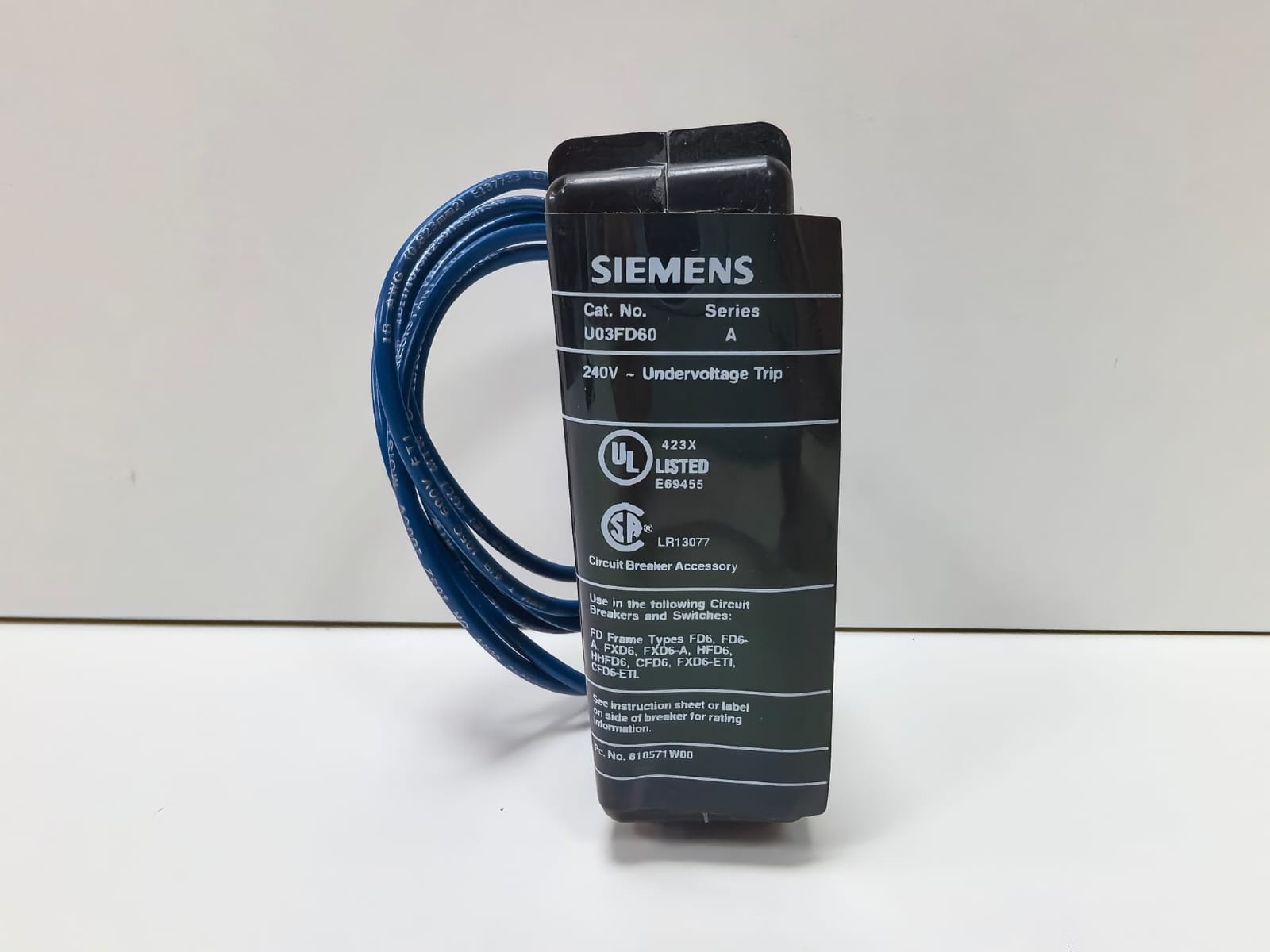 Siemens U03FD60 SIEMENS U03FD60 MCCB UNDERVOLTAGE TRIP 3