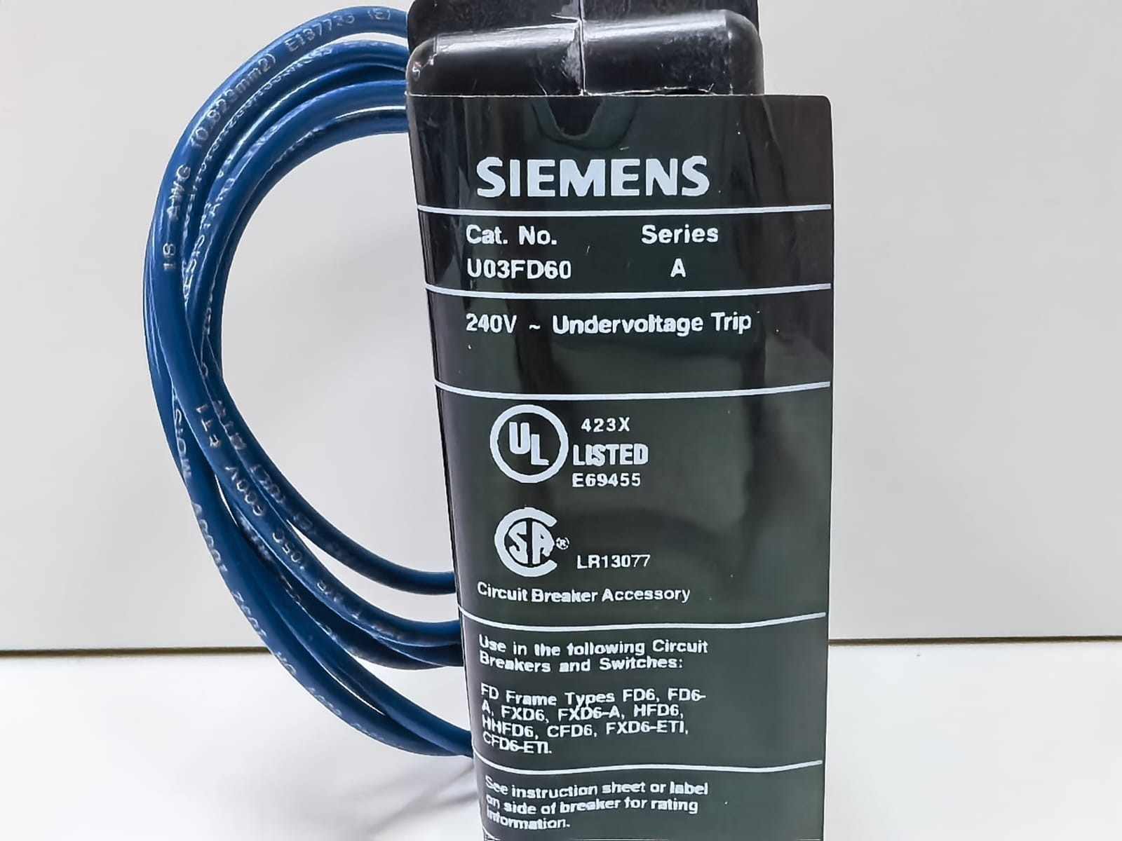 Siemens U03FD60 SIEMENS U03FD60 MCCB UNDERVOLTAGE TRIP 4
