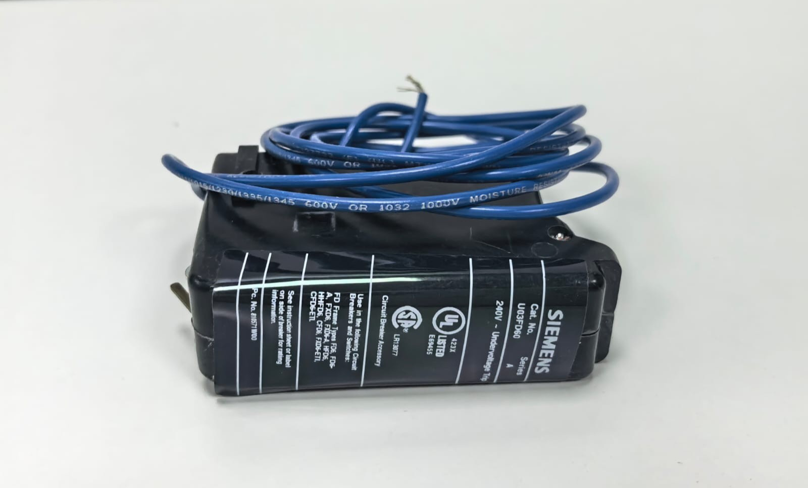 Siemens U03FD60 SIEMENS U03FD60 MCCB UNDERVOLTAGE TRIP 7