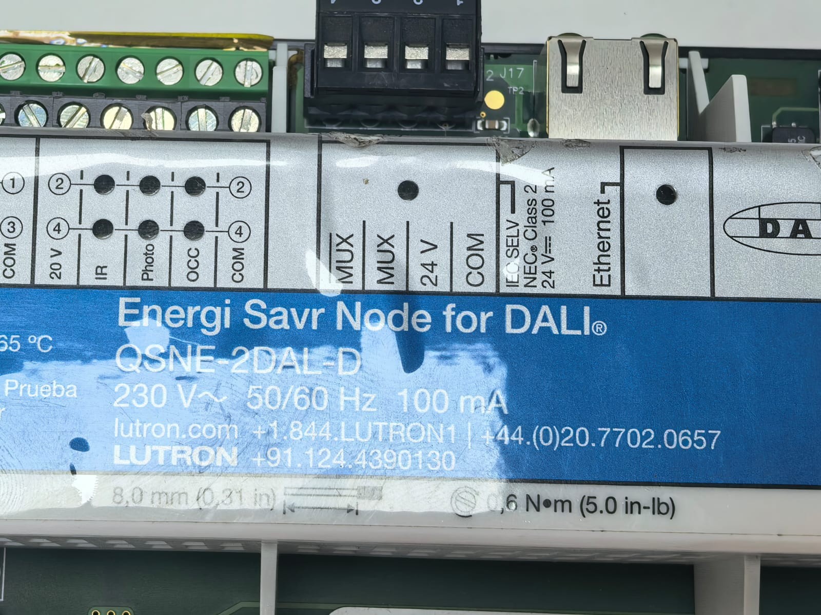 Lutron QSNE-2DAL-D LUTRON QSNE-2DAL-D ENERGI SAVR NODE FOR DALI 230V-50/60HZ 100MA 2