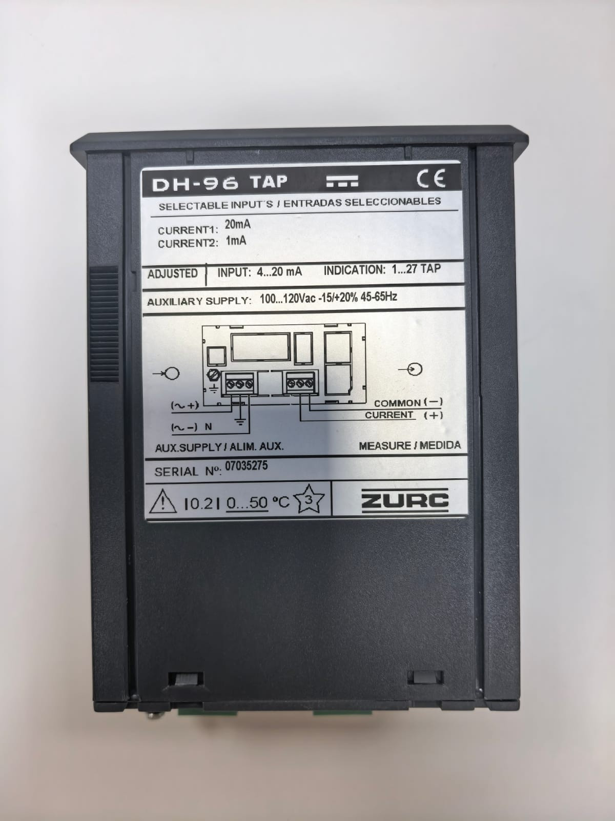 ZURC DH-96 TAP ZURC DH-96 TAP PROGRAMMABLE DIGITAL METER 100-120VAC 4
