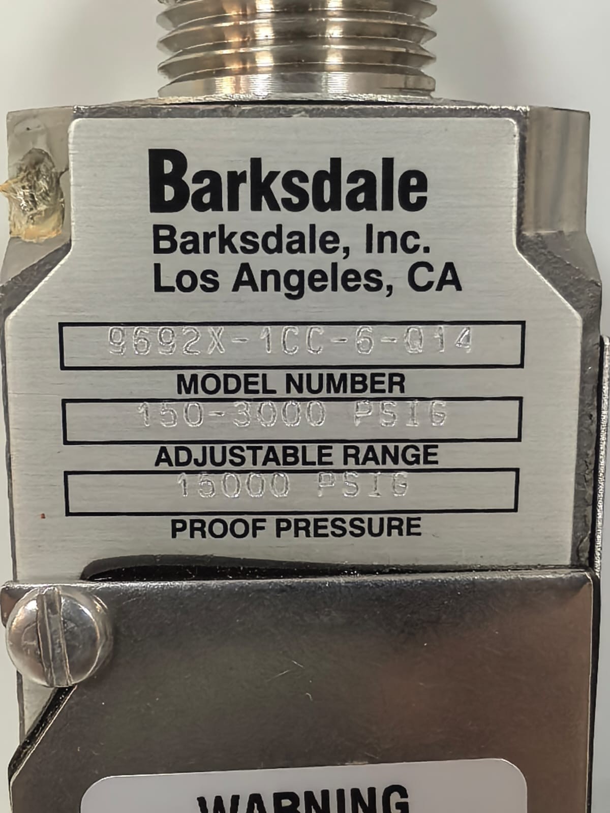 Barksdale 9692X-1CC-6-Q14 BARKSDALE 9692X-1CC-6-Q14 PRESSURE SWITCH 15000 PSIG 5