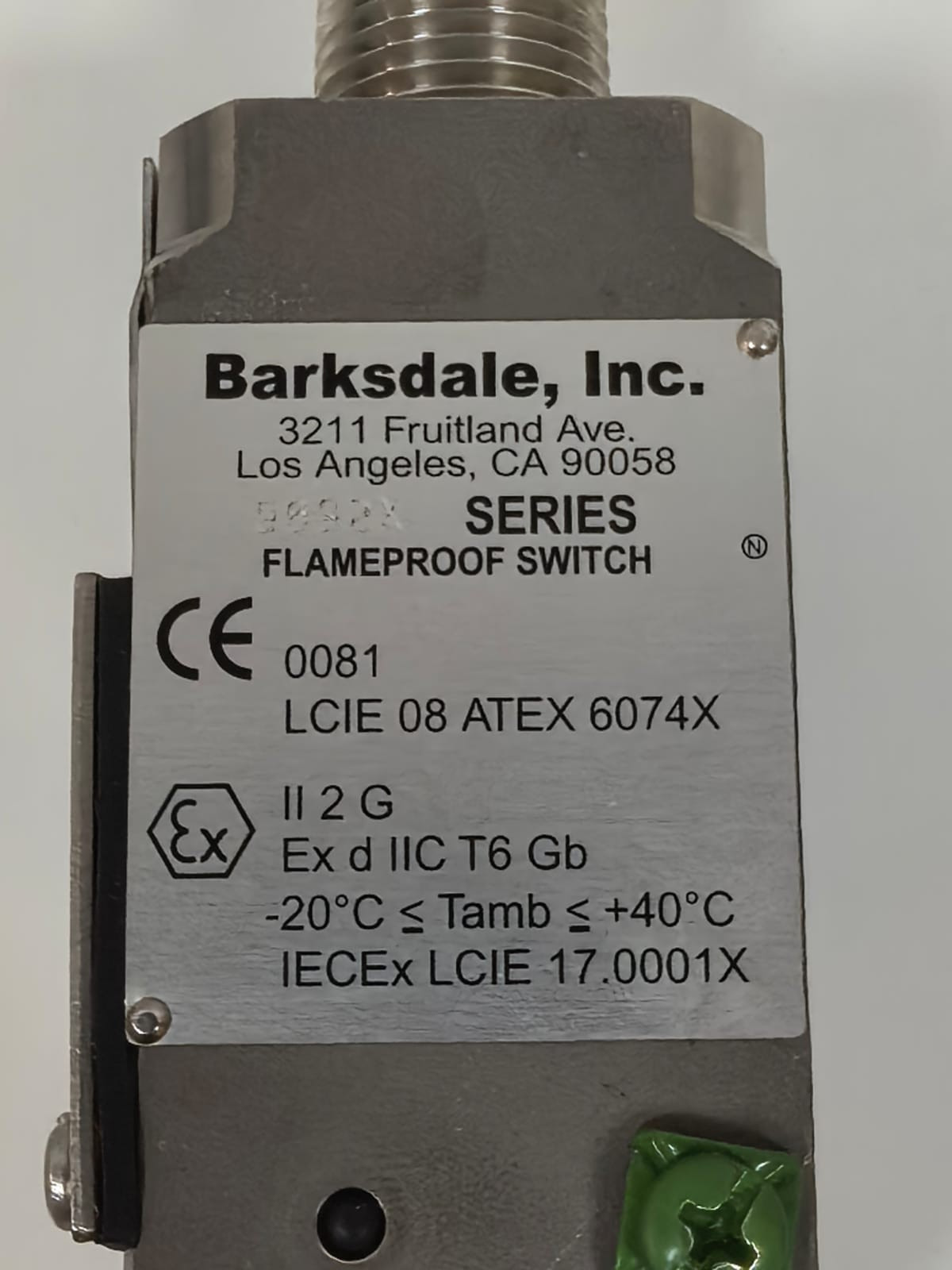 Barksdale 9692X-1CC-6-Q14 BARKSDALE 9692X-1CC-6-Q14 PRESSURE SWITCH 15000 PSIG 6