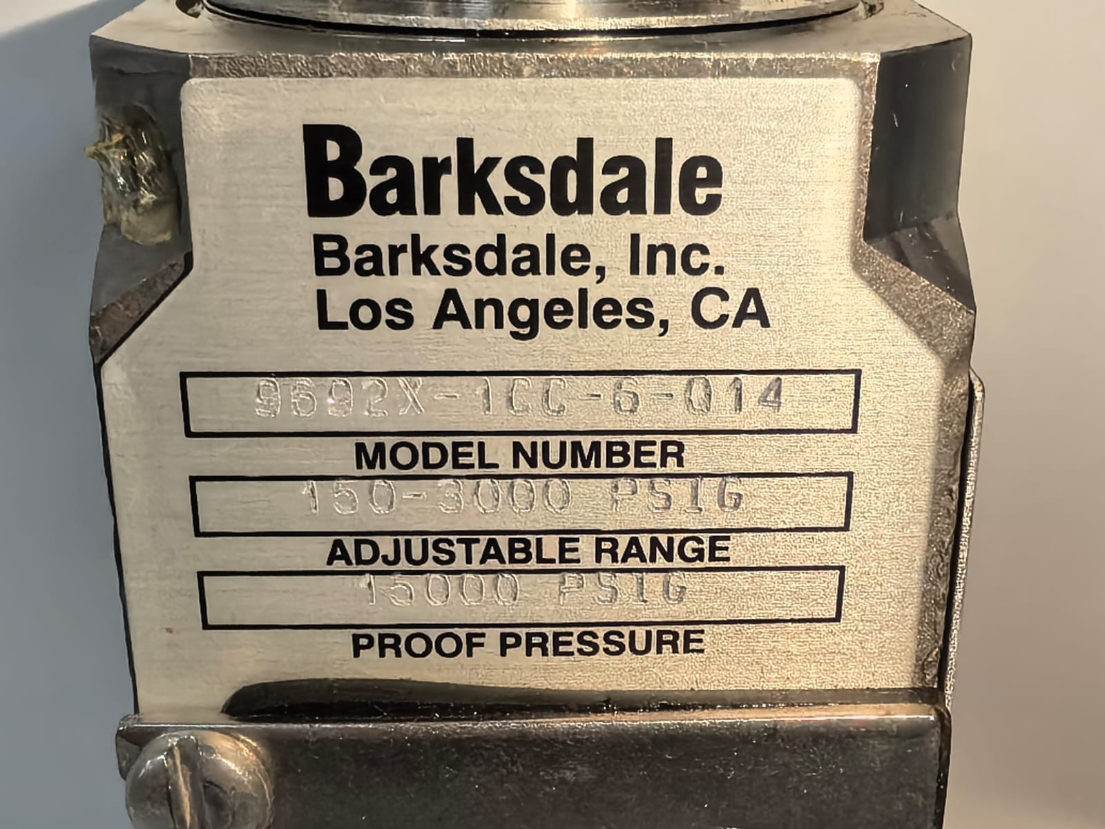 Barksdale 9692X-1CC-6-Q14 BARKSDALE 9692X-1CC-6-Q14 PRESSURE SWITCH 15000 PSIG 9